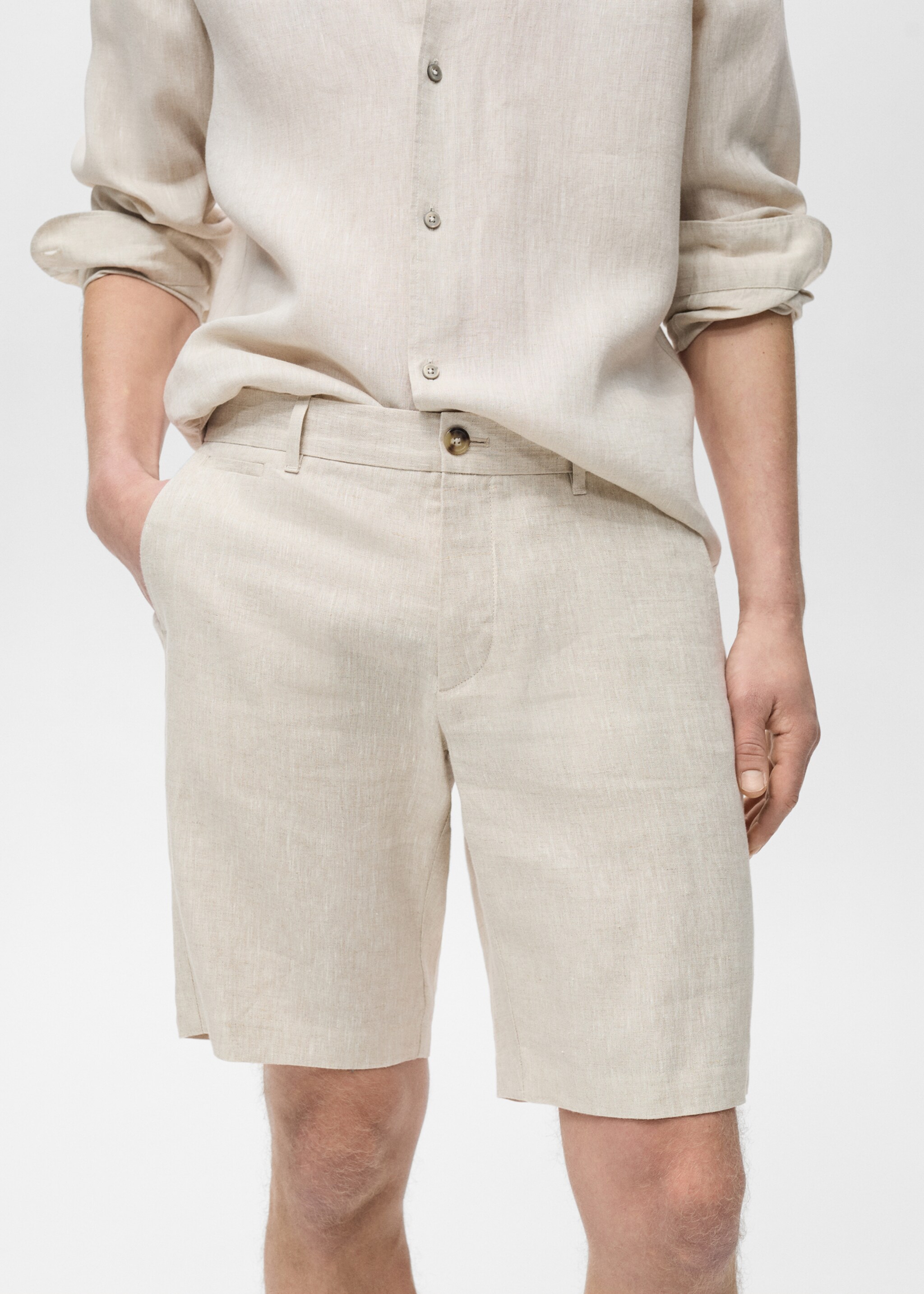 Bermuda slim-fit 100 % lin - Détail de l'article 1