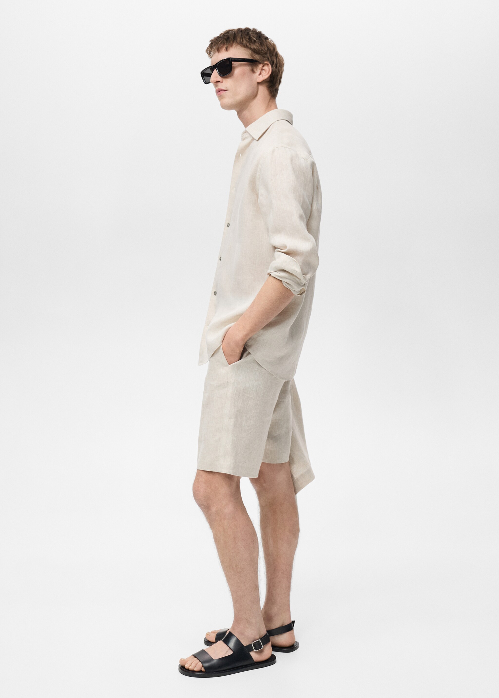 Bermuda slim-fit 100 % lin - Détail de l'article 6