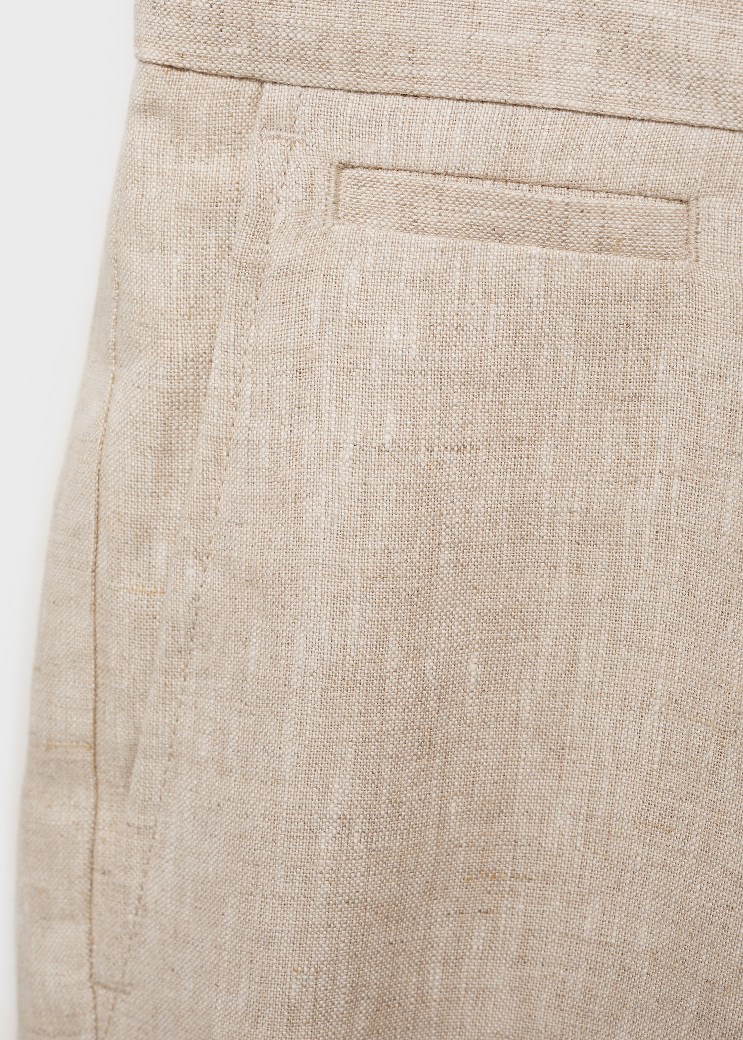 Slim-fit 100% linen bermuda shorts - Details of the article 8