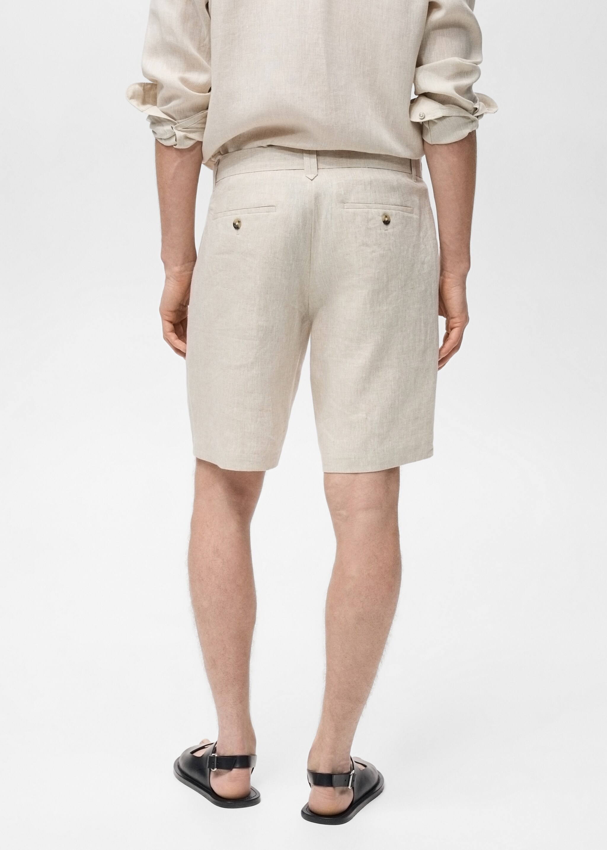 Bermuda slim-fit 100 % lin - Verso de l’article