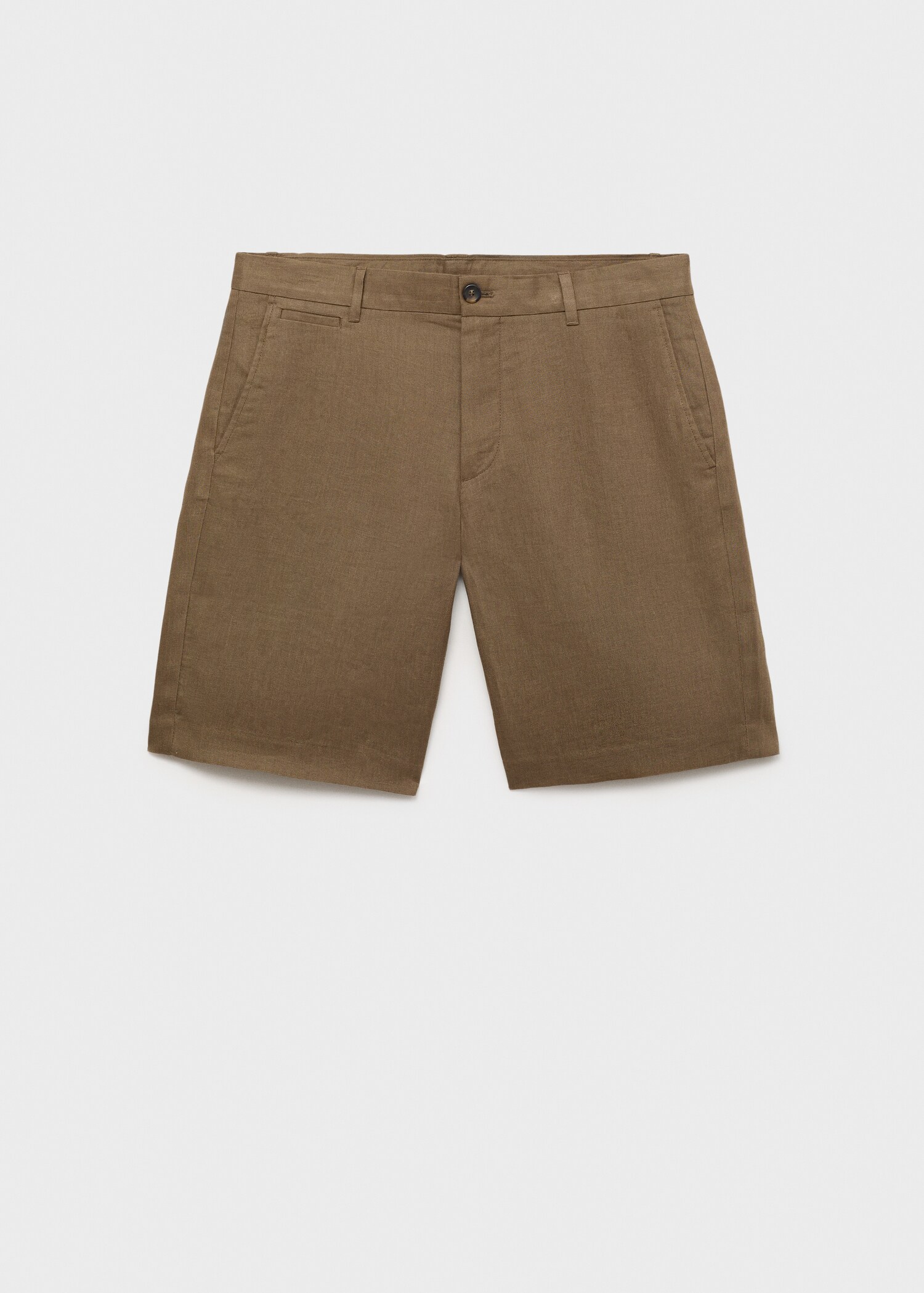 Slim-fit 100% linen bermuda shorts - Article without model