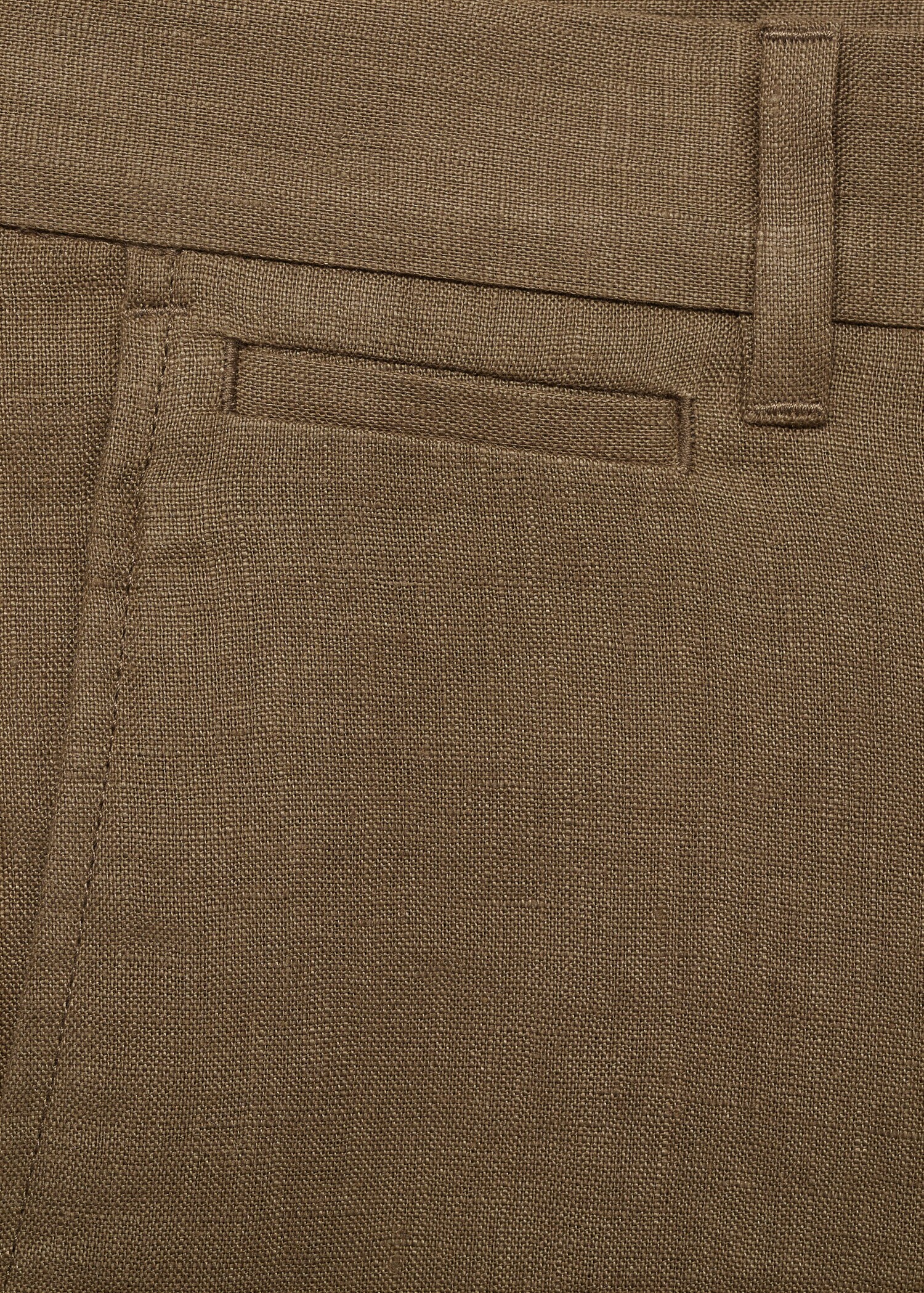 Slim-fit 100% linen bermuda shorts - Details of the article 0
