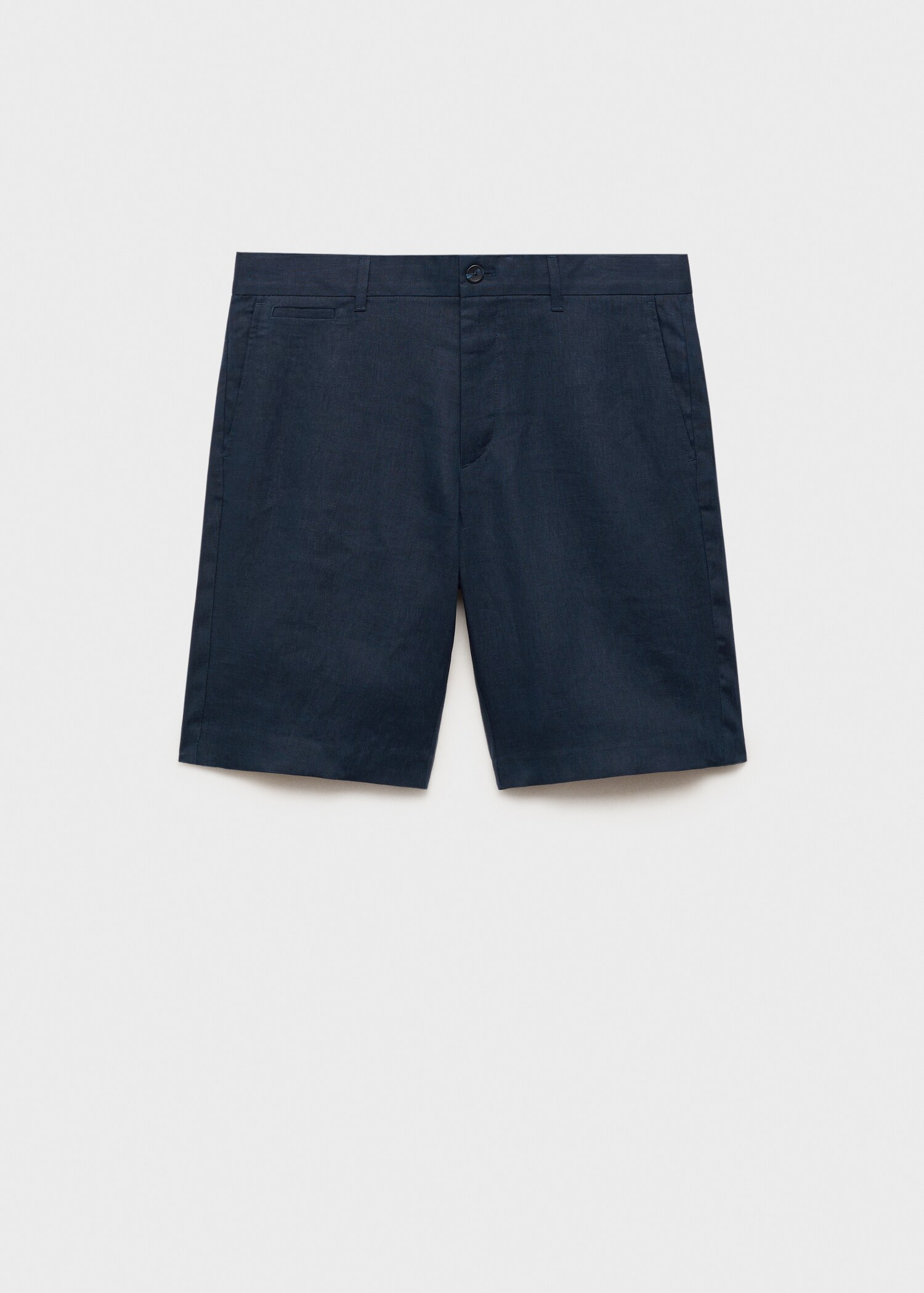 Slim-fit 100% linen bermuda shorts - Article without model
