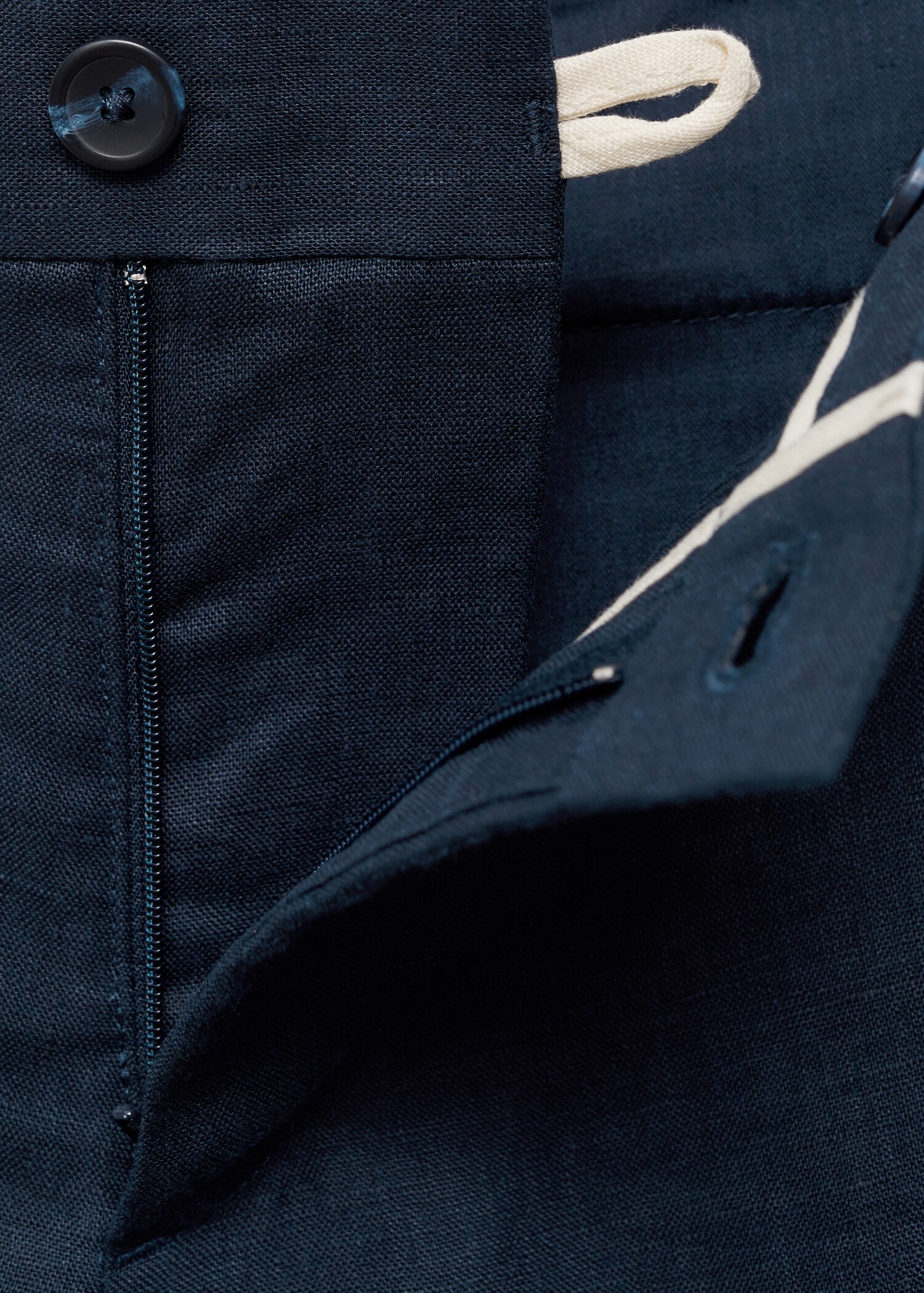 Slim-fit 100% linen bermuda shorts - Details of the article 8