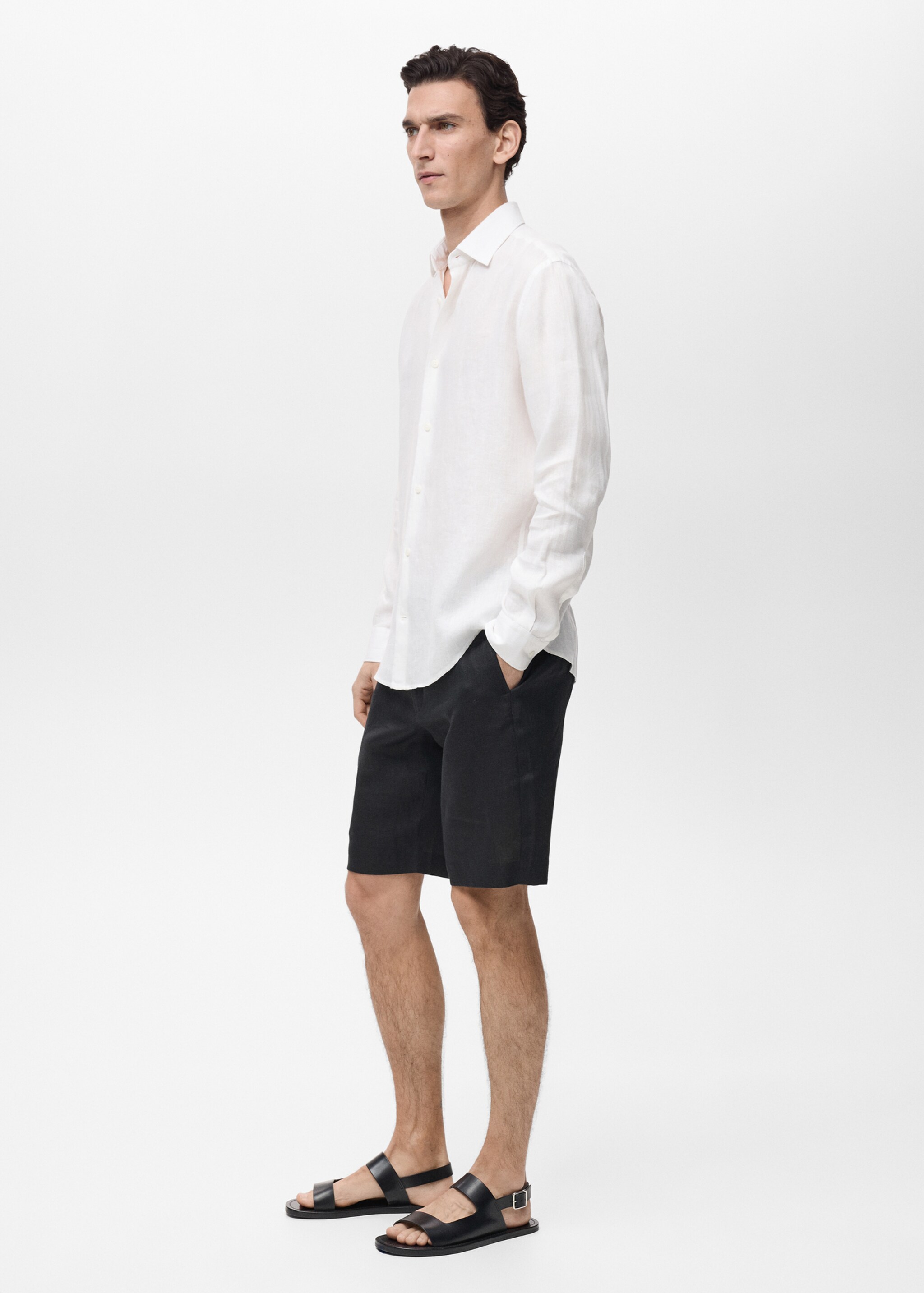 Bermuda slim-fit 100 % lin - Détail de l'article 2