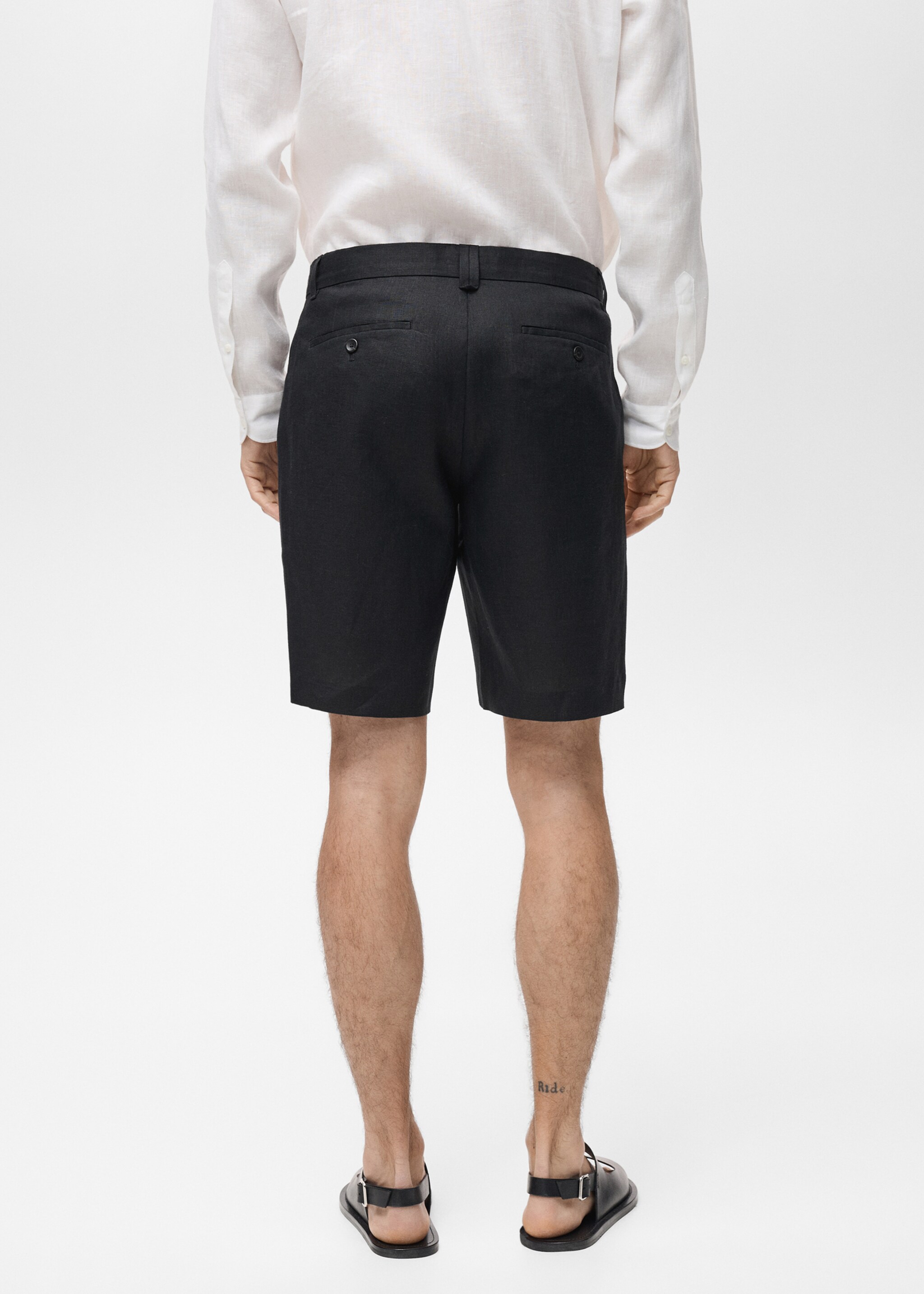 Bermuda slim-fit 100 % lin - Verso de l’article