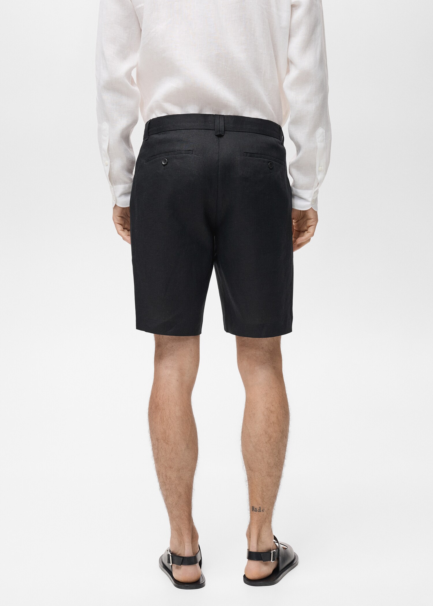 Bermuda slim-fit 100 % lin - Verso de l’article