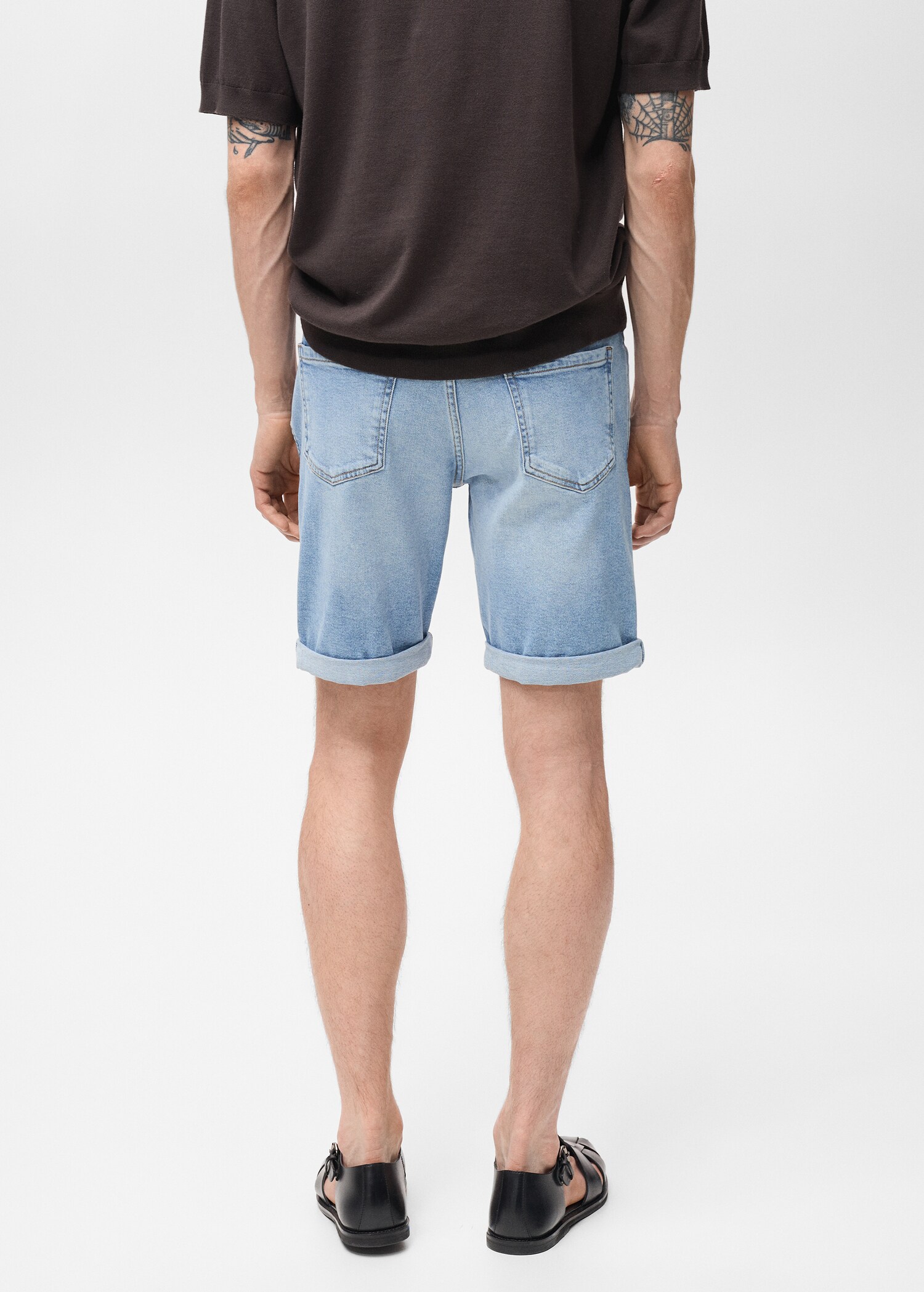Slim Fit-Jeans-Bermudashorts - Rückseite des Artikels