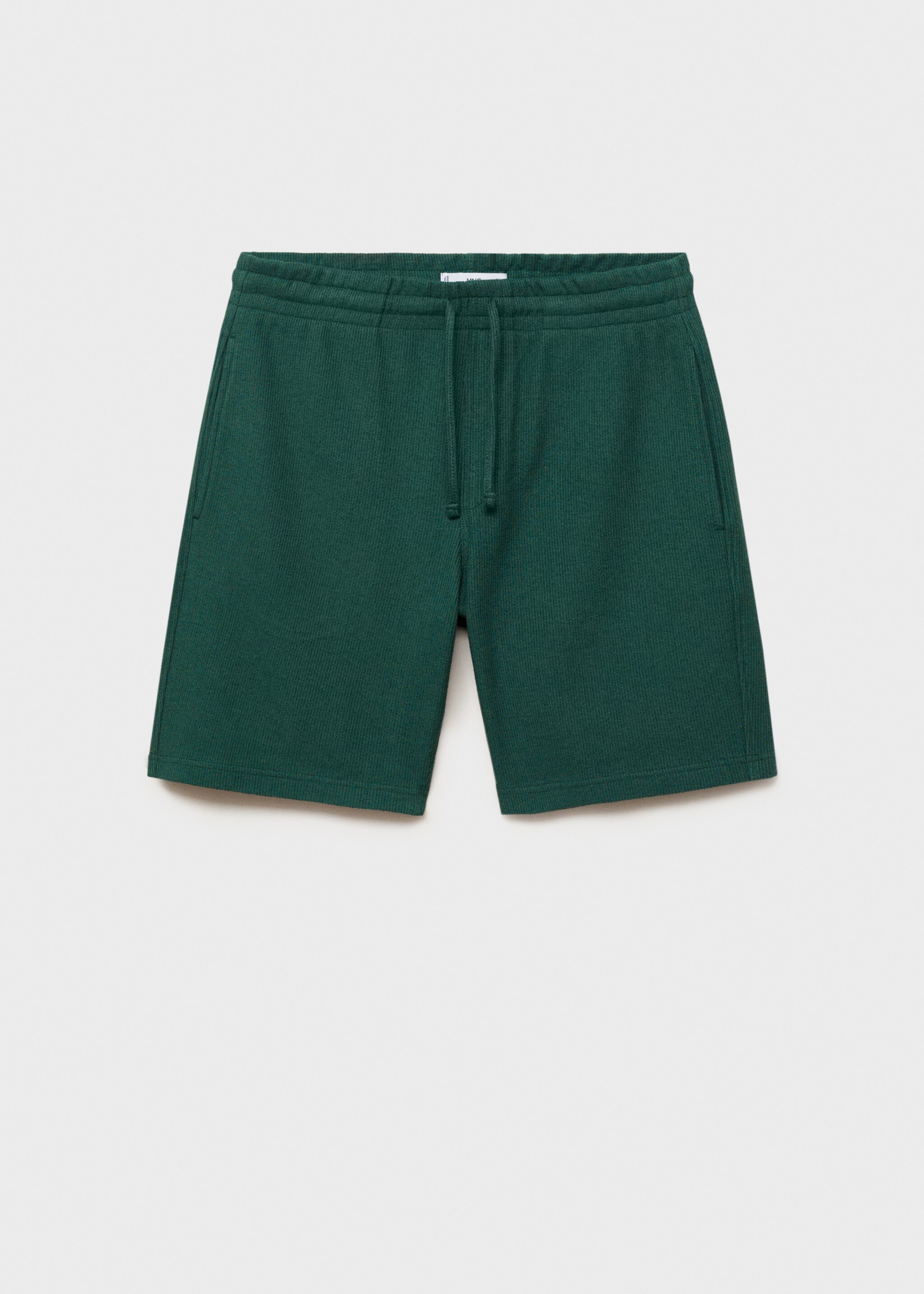Textured cotton bermuda shorts with drawstring - Article without model