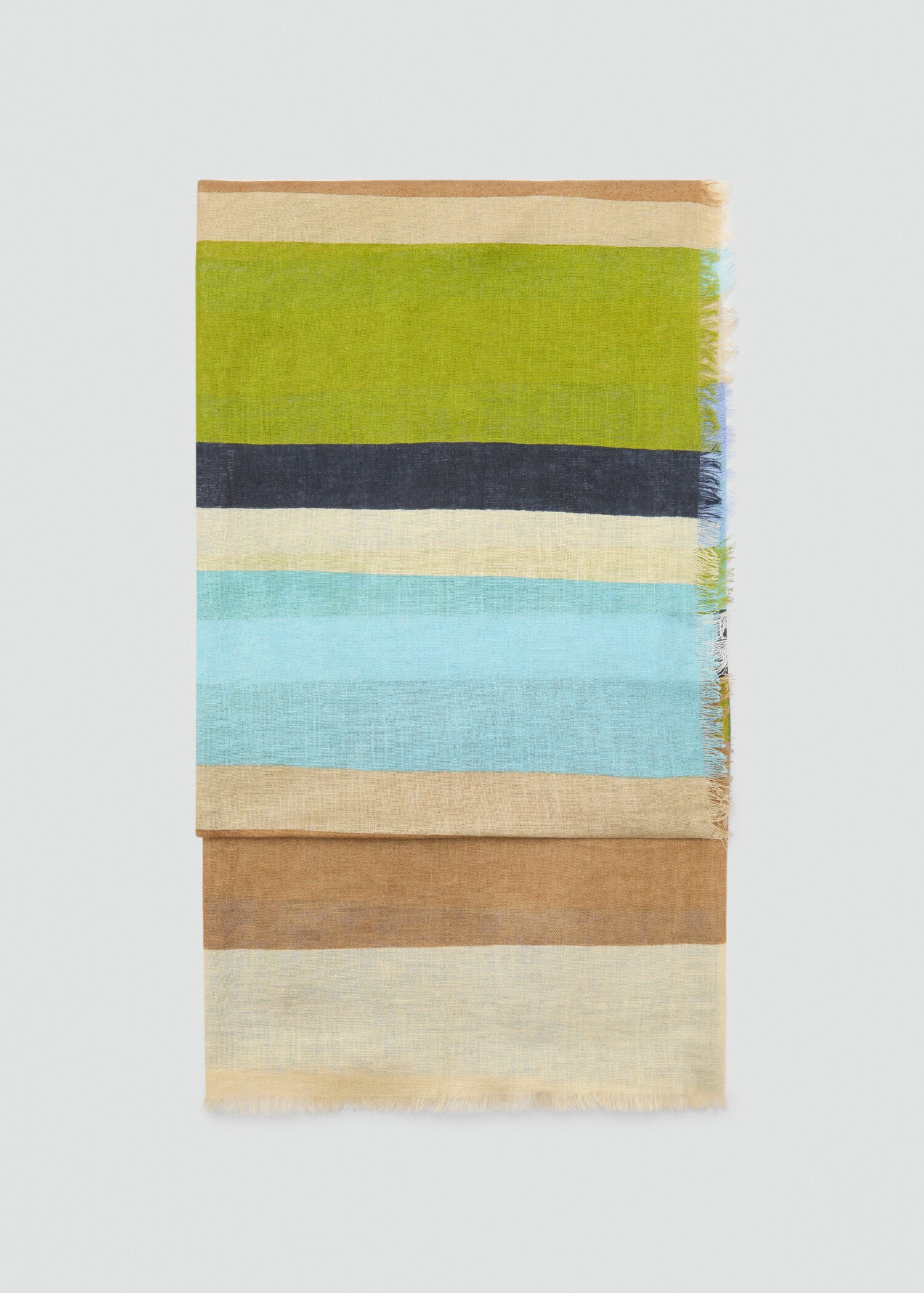 Striped linen-blend scarf - Article without model
