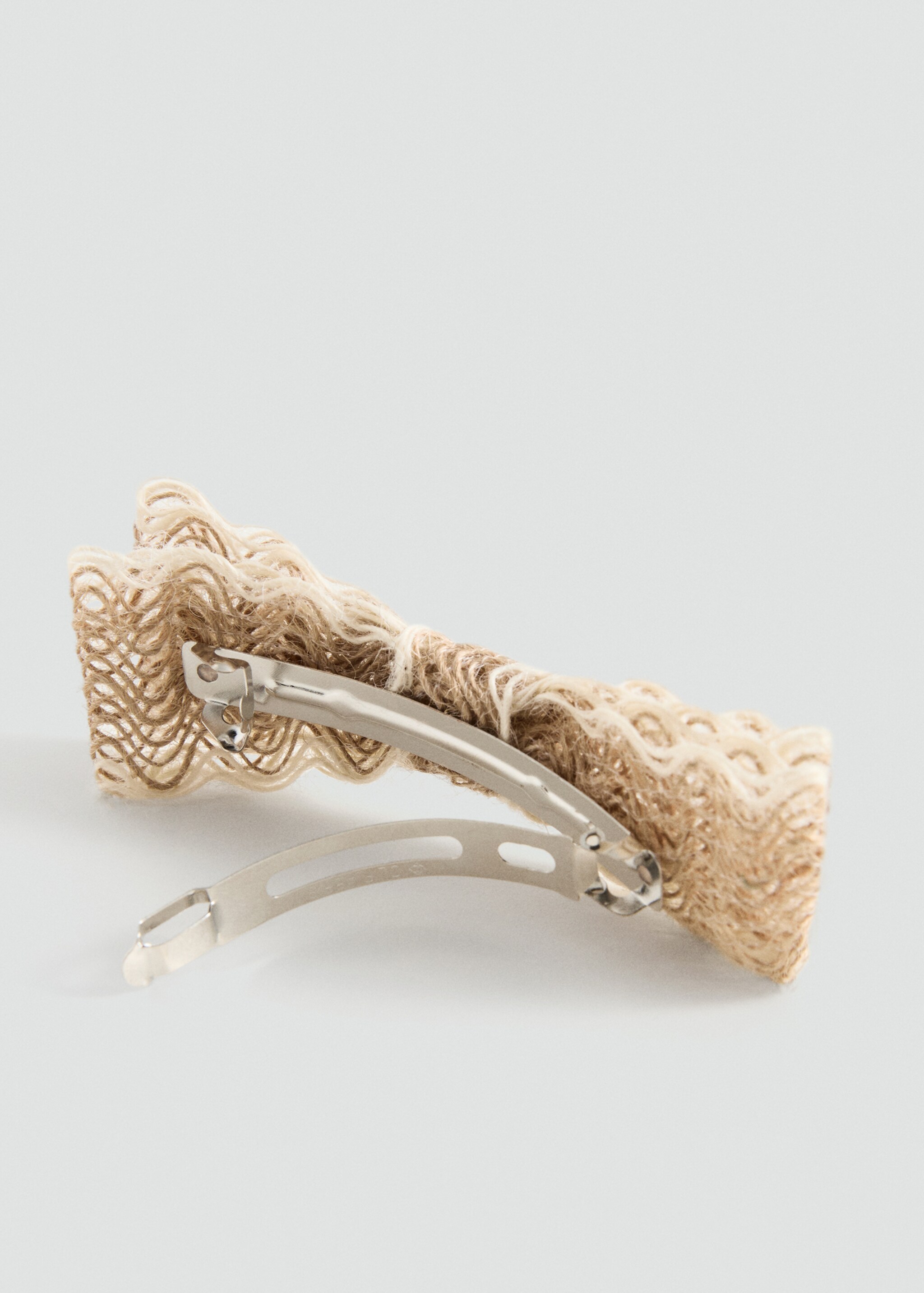 Barrette nœud fibre naturelle - Plan moyen