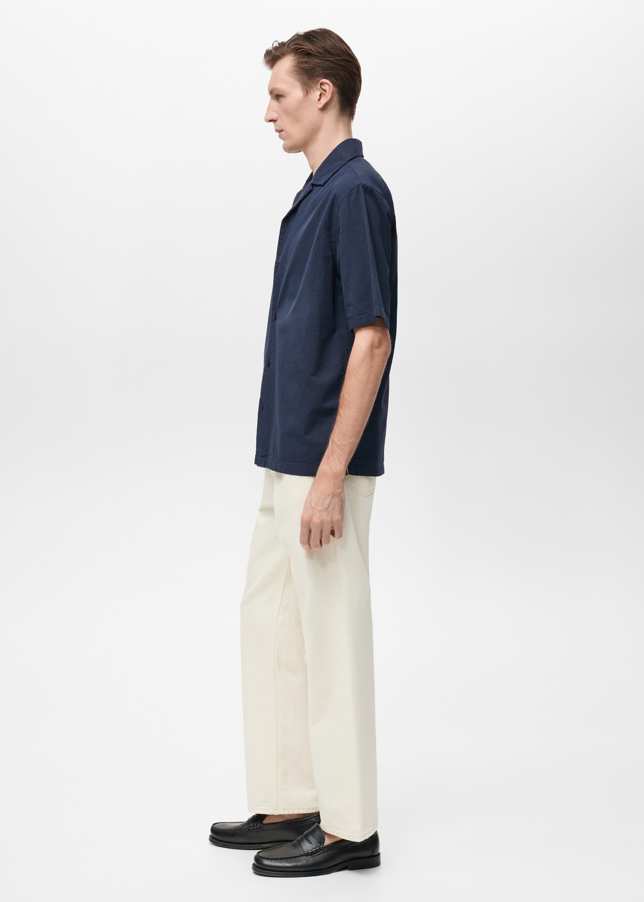 Camisa com textura e gola de bowling - Pormenor do artigo 2