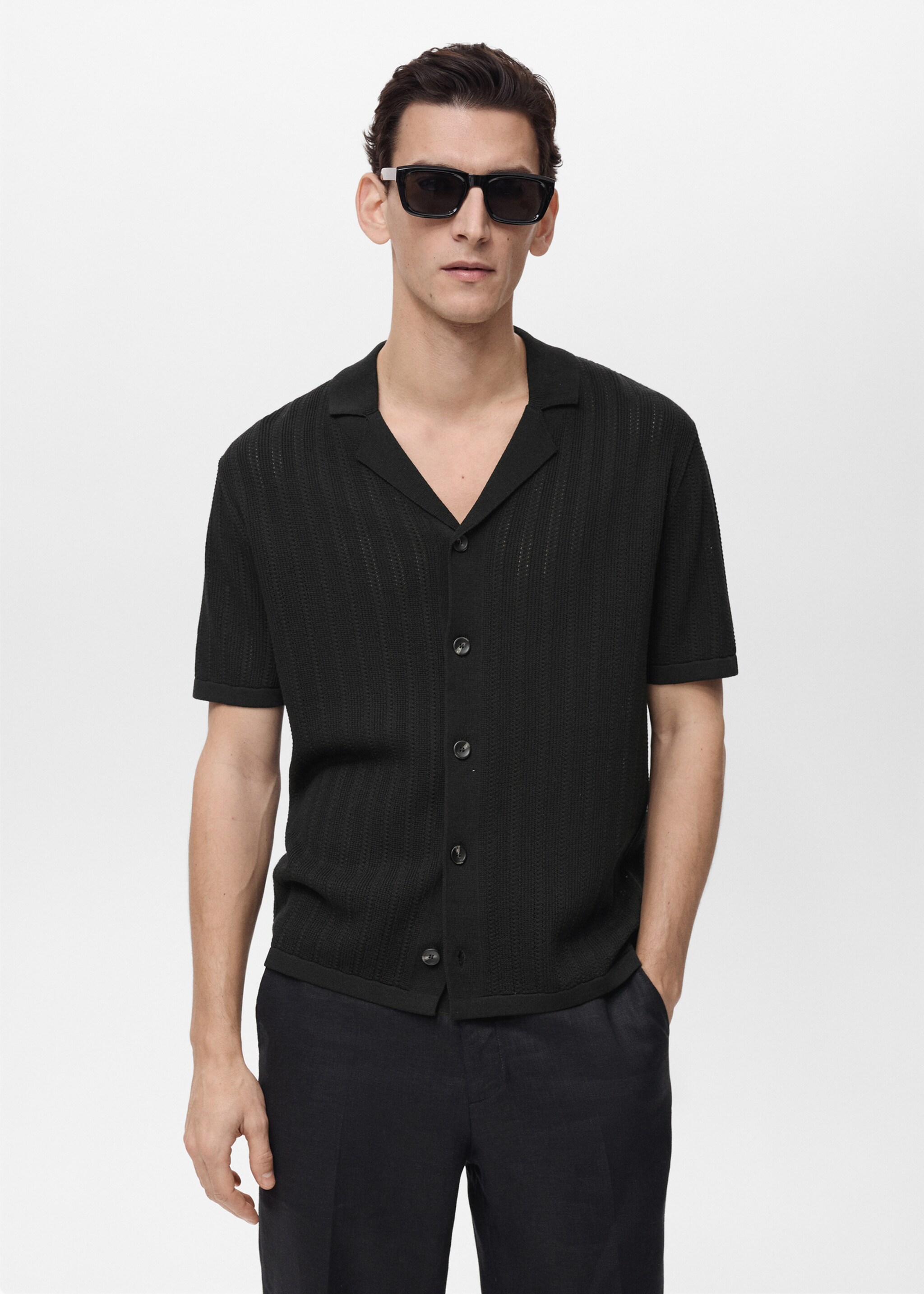 Chemise en maille détail ajouré - Plan moyen