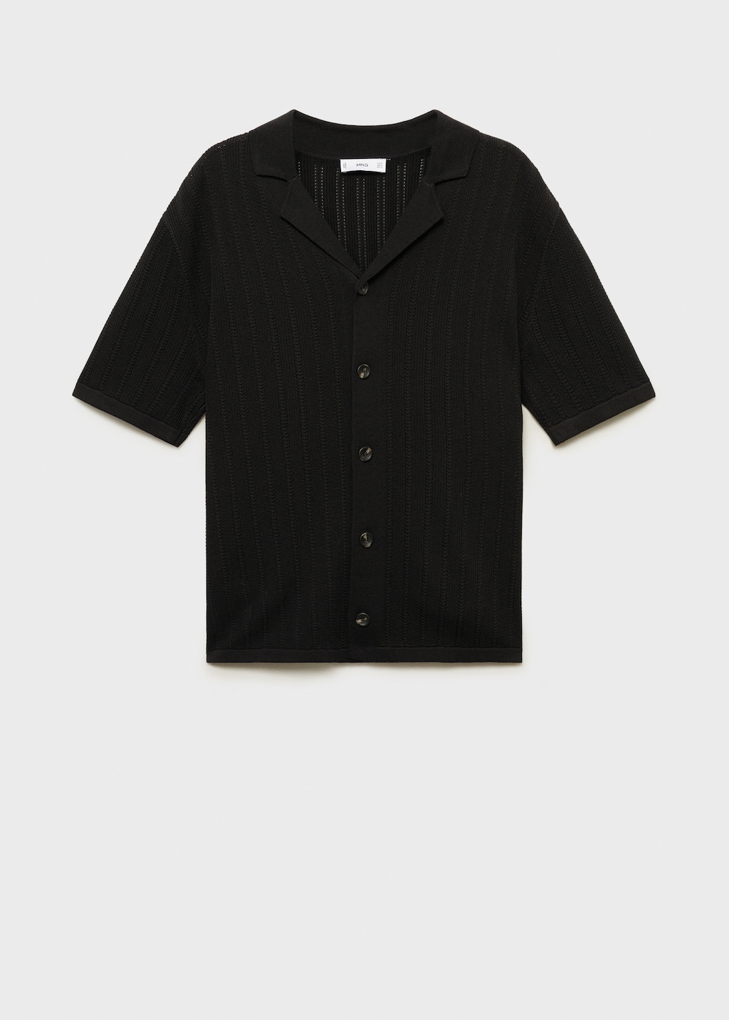 Knitted shirt with pointelle detail - Men | MANGO USA