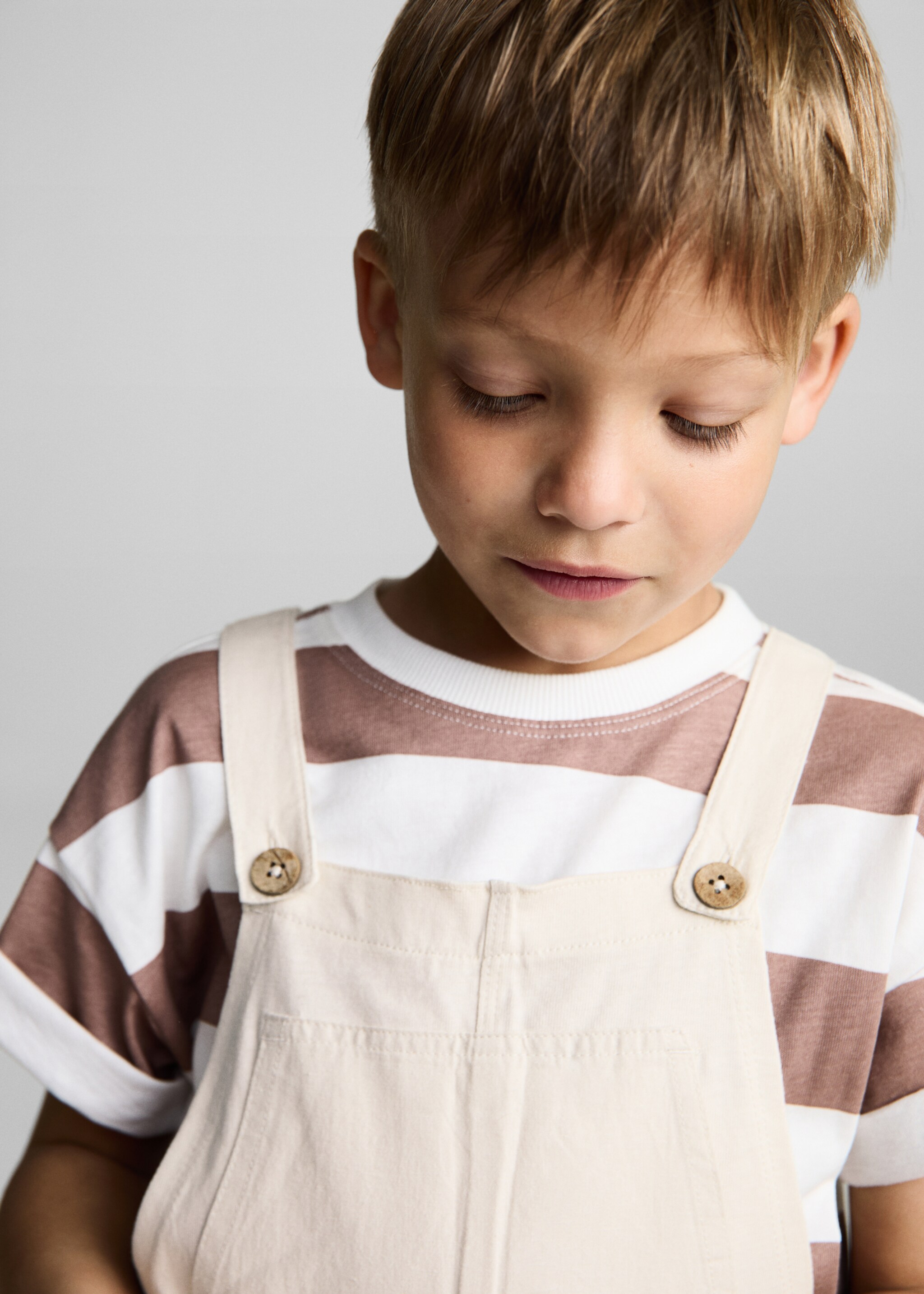 Cotton knit dungarees - Details of the article 1