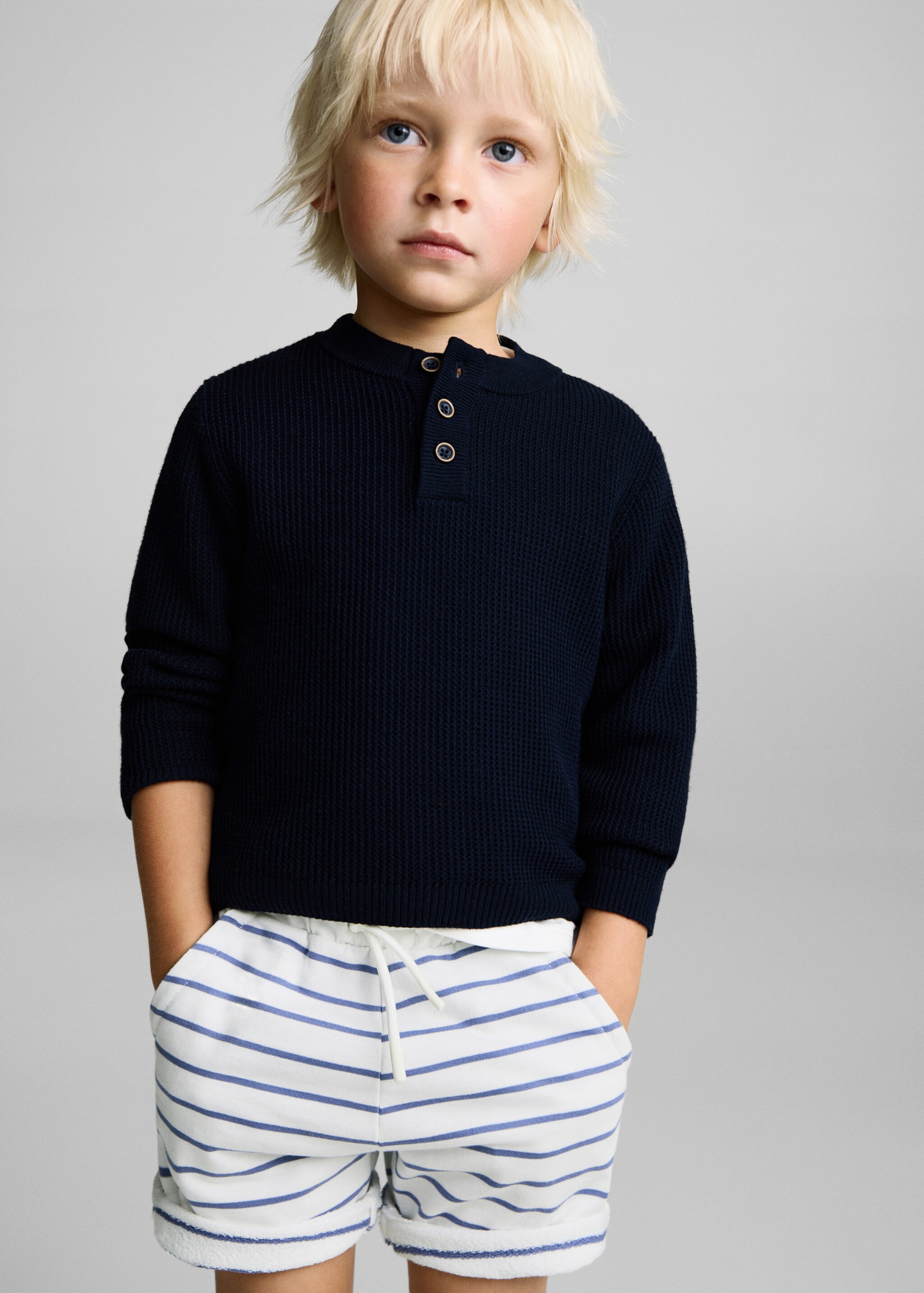 Striped cotton Bermuda shorts - Details of the article 1