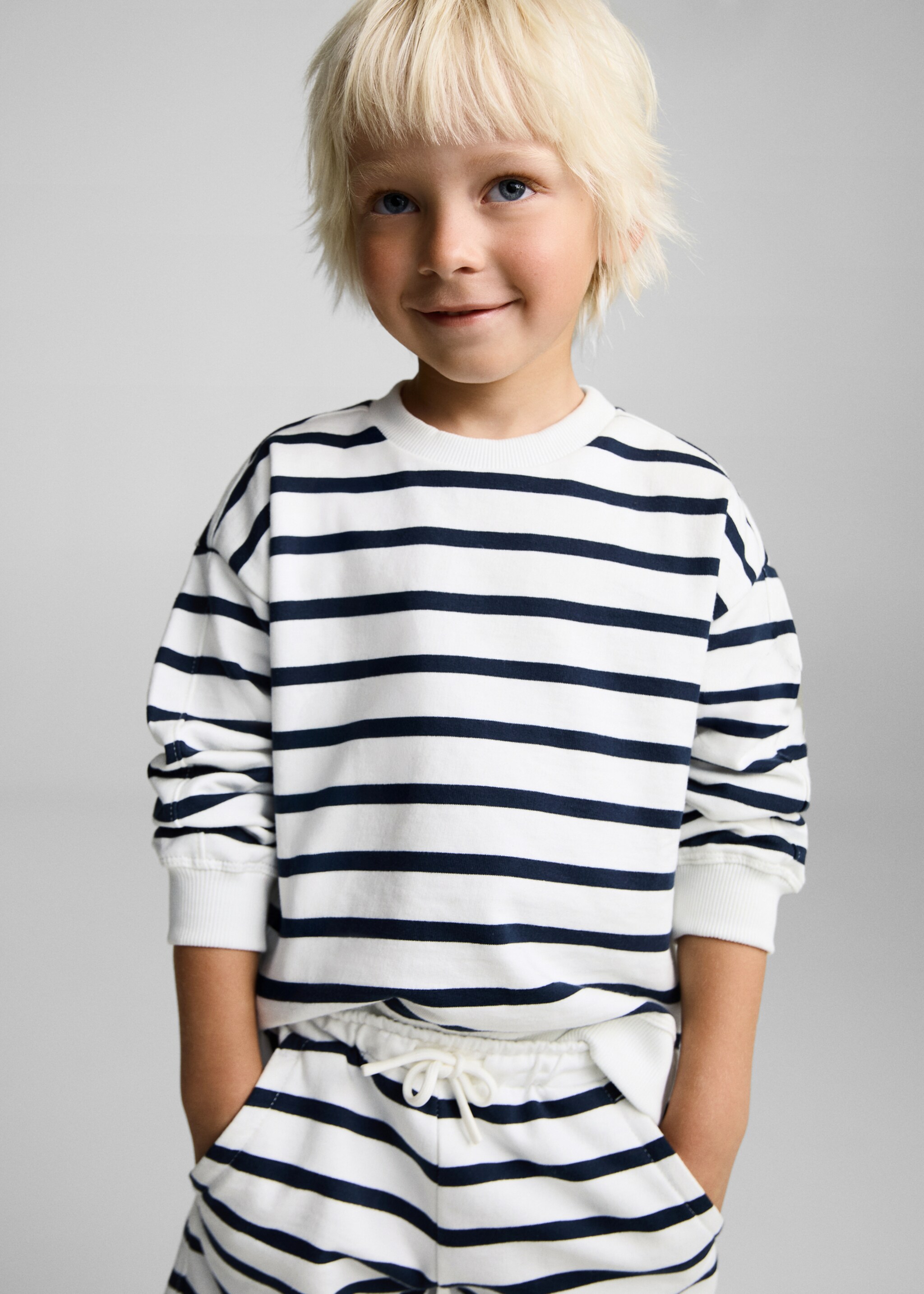 Striped cotton-blend sweatshirt - Medium plane