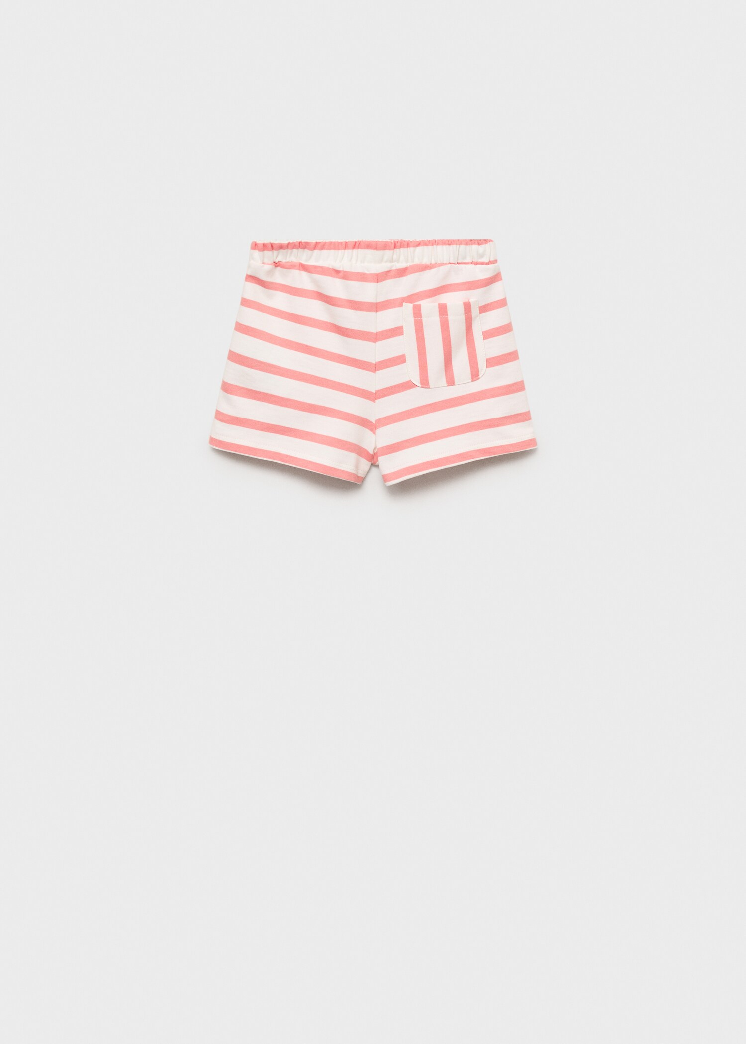 Gestreepte shorts met rucheszakken - Achterkant van het artikel