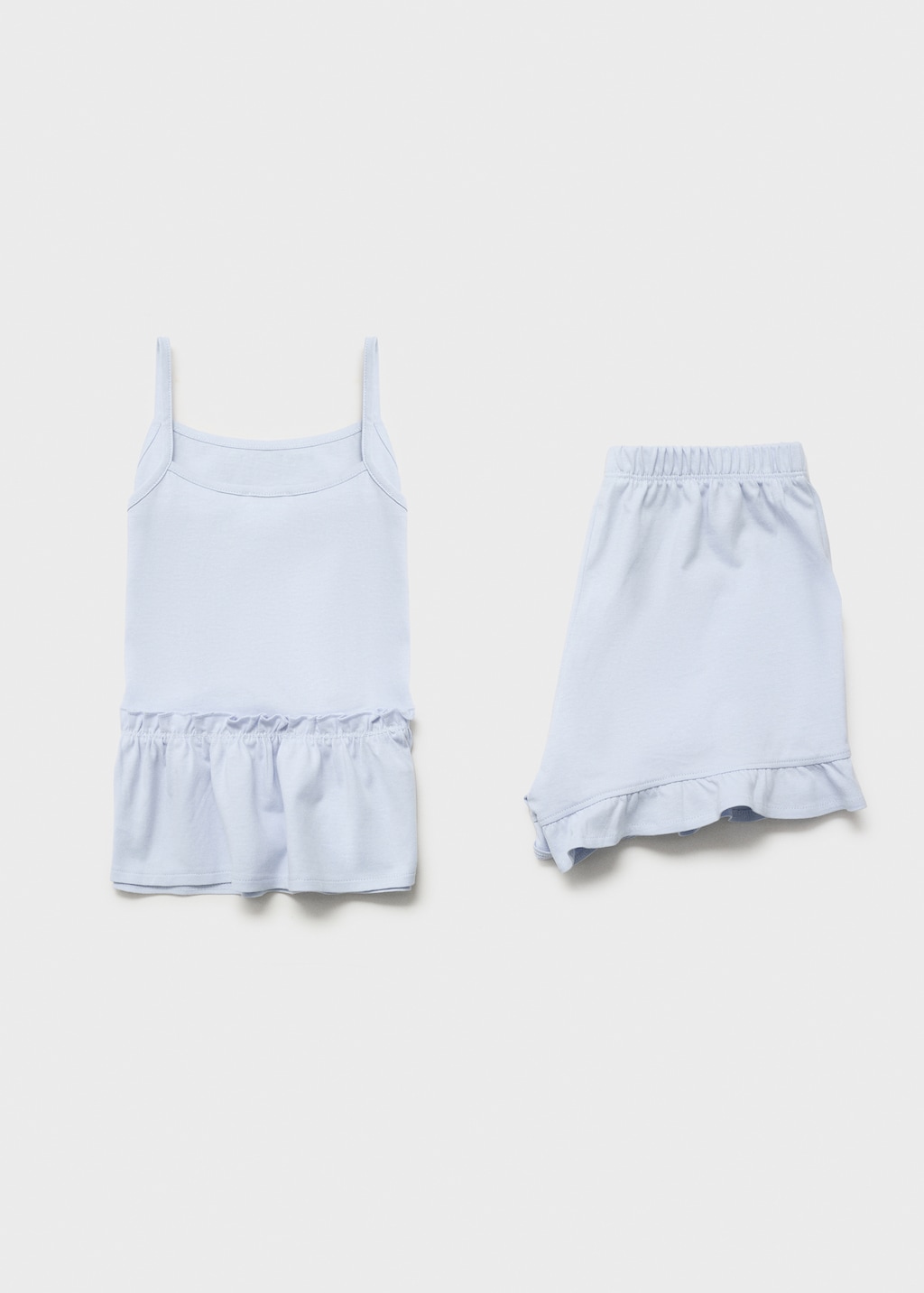 Pajama shorts with ruffles