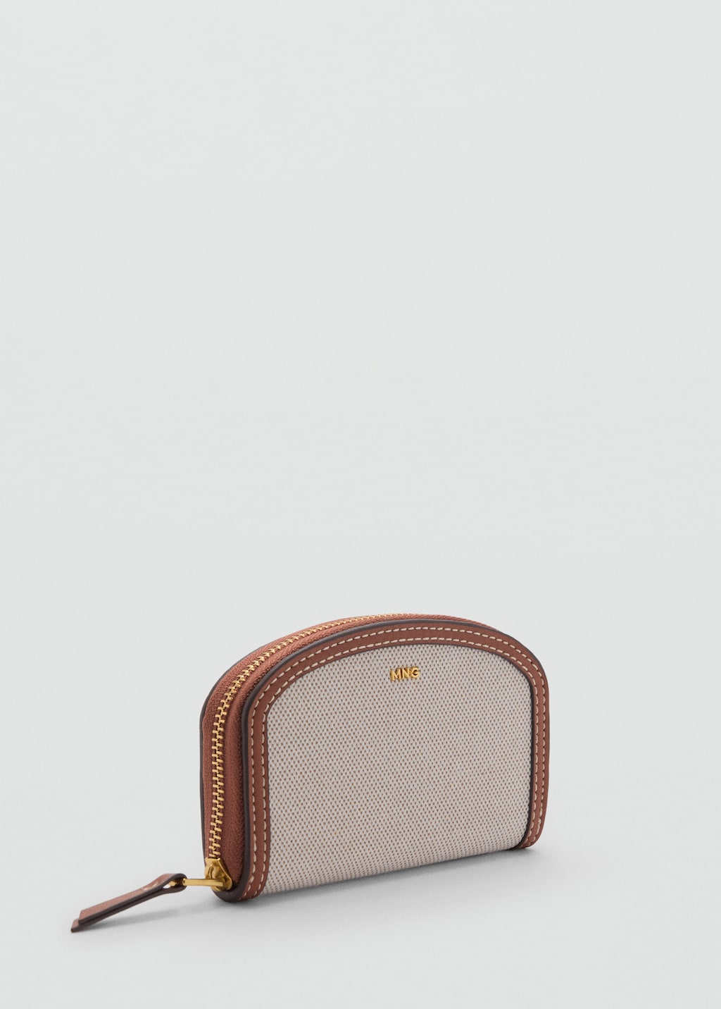 Contrasting canvas oval wallet