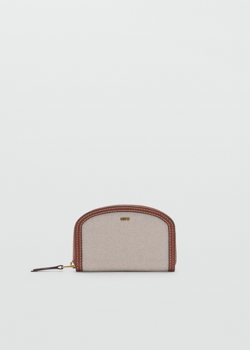 Contrasting canvas oval wallet