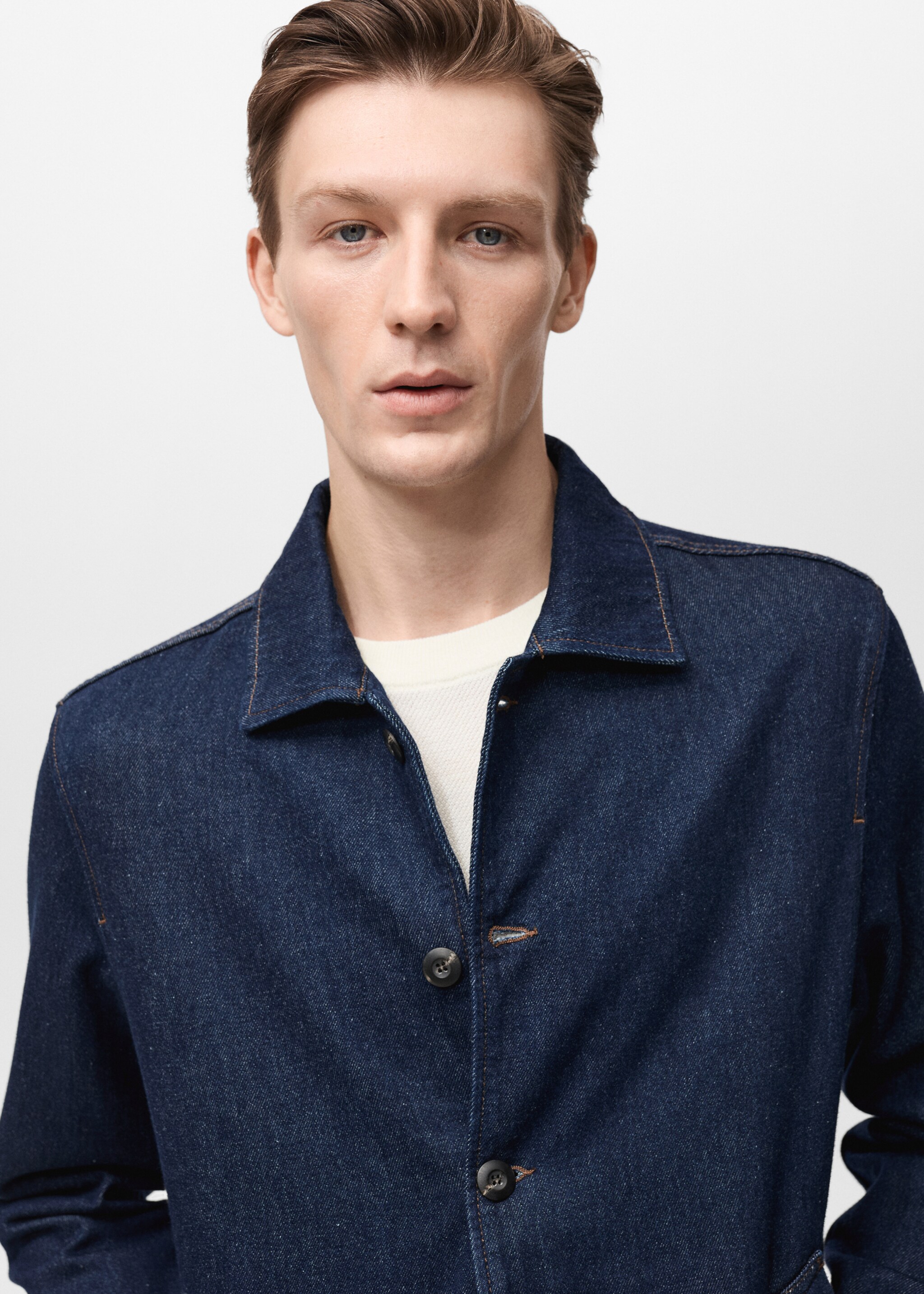 Regular-fit denim overshirt - Details of the article 1