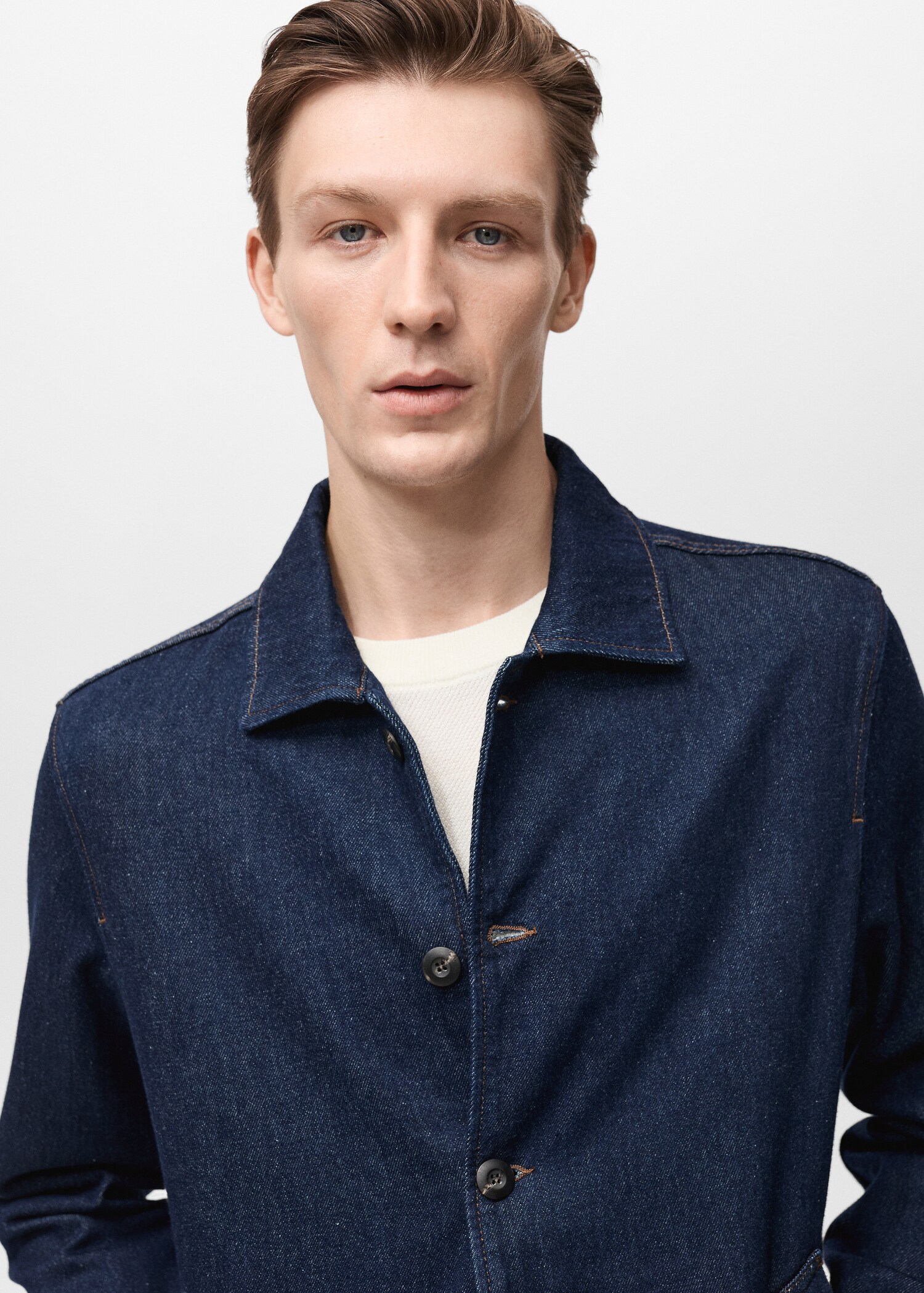 Regular-fit denim overshirt - Details of the article 1
