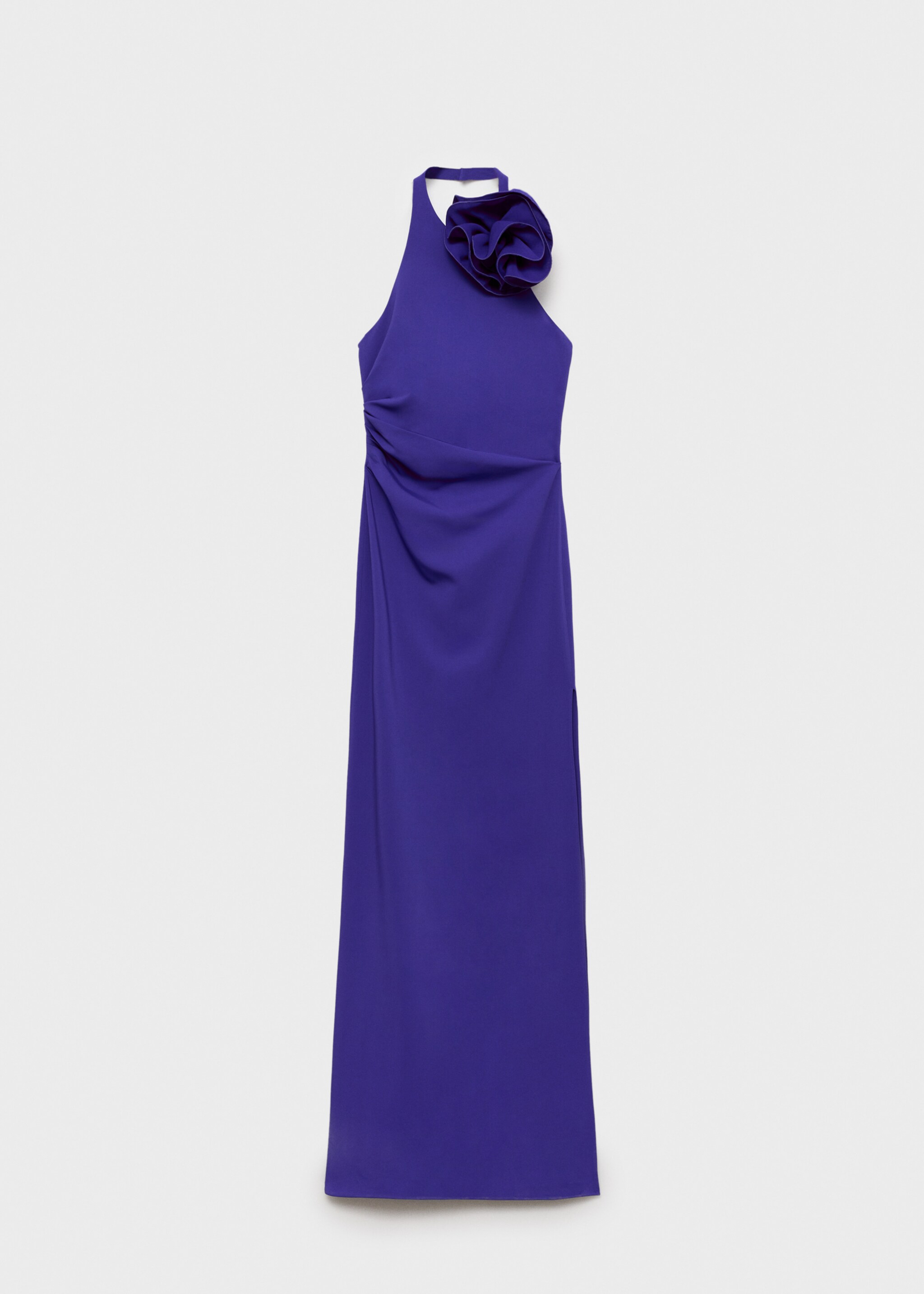 Draped halter-neck dress with flower motif - Article without model