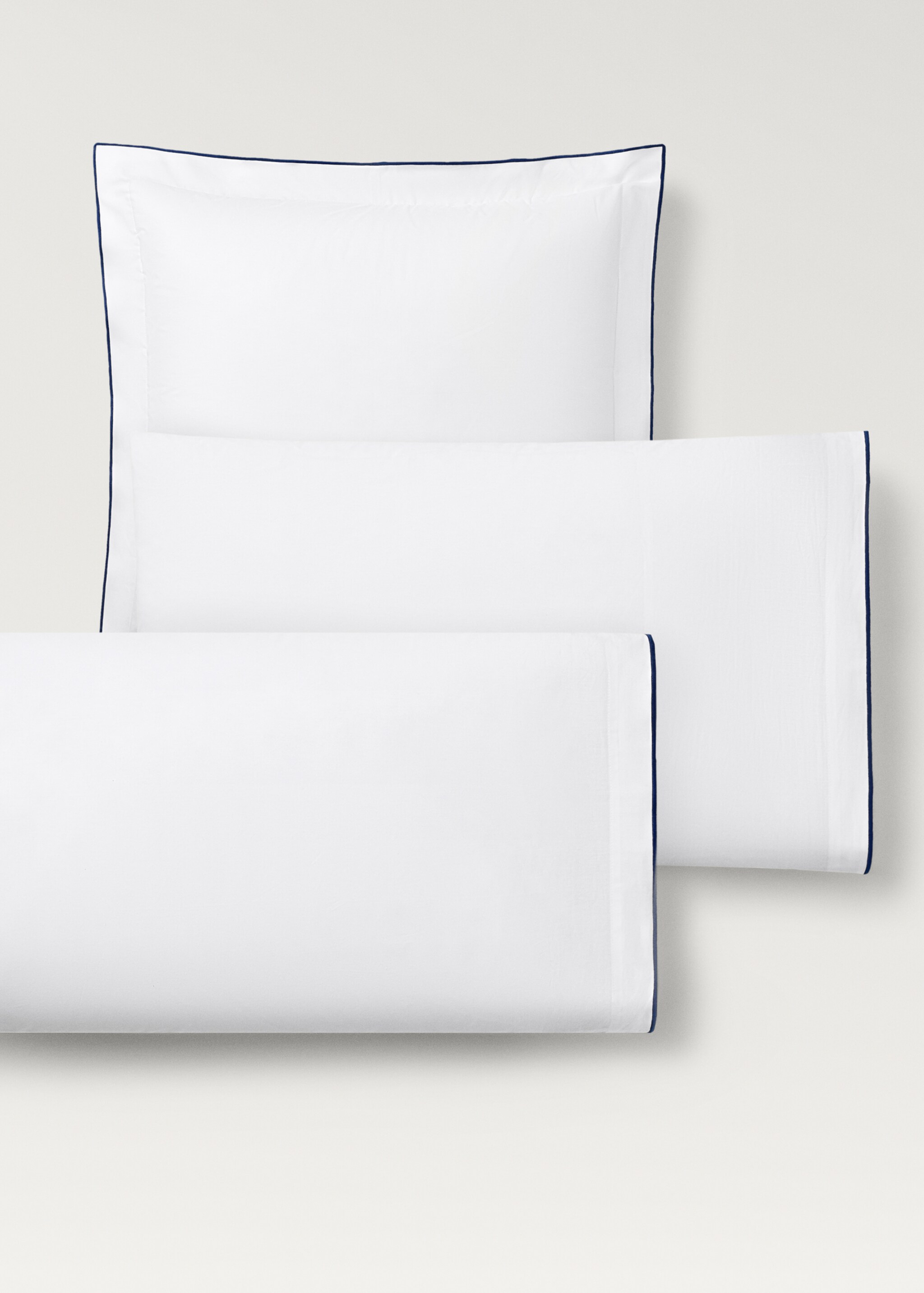 Two cotton percale pillowcases with contrasting overlock 50x75 cm - Details of the article 4