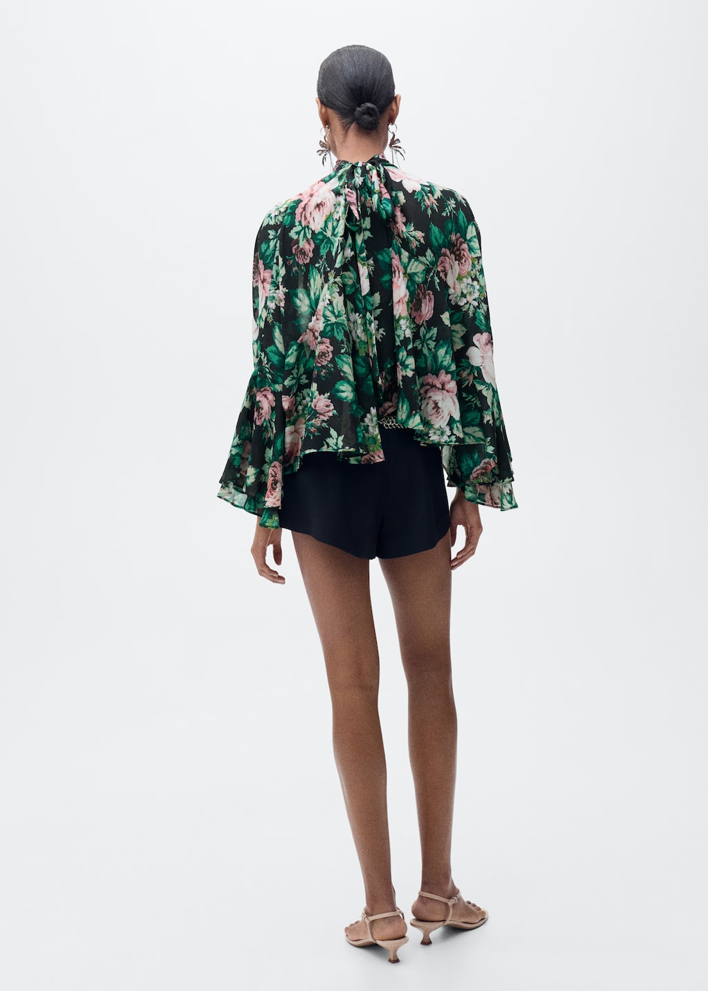 Floral-print turtleneck blouse - Women | MANGO USA