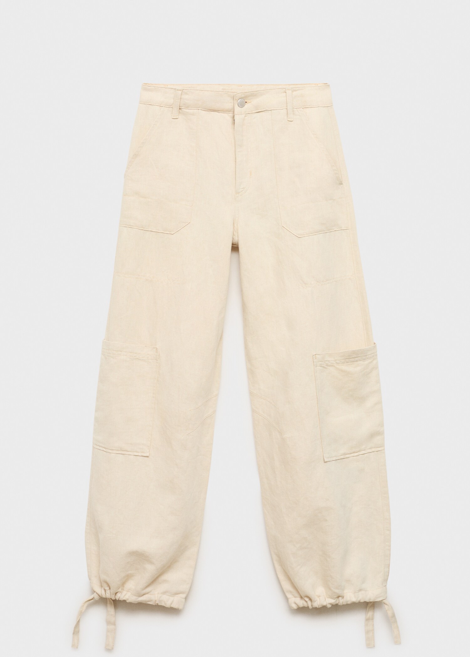 Leinen-Cargohose mit Puffsaum - Artikel ohne Model
