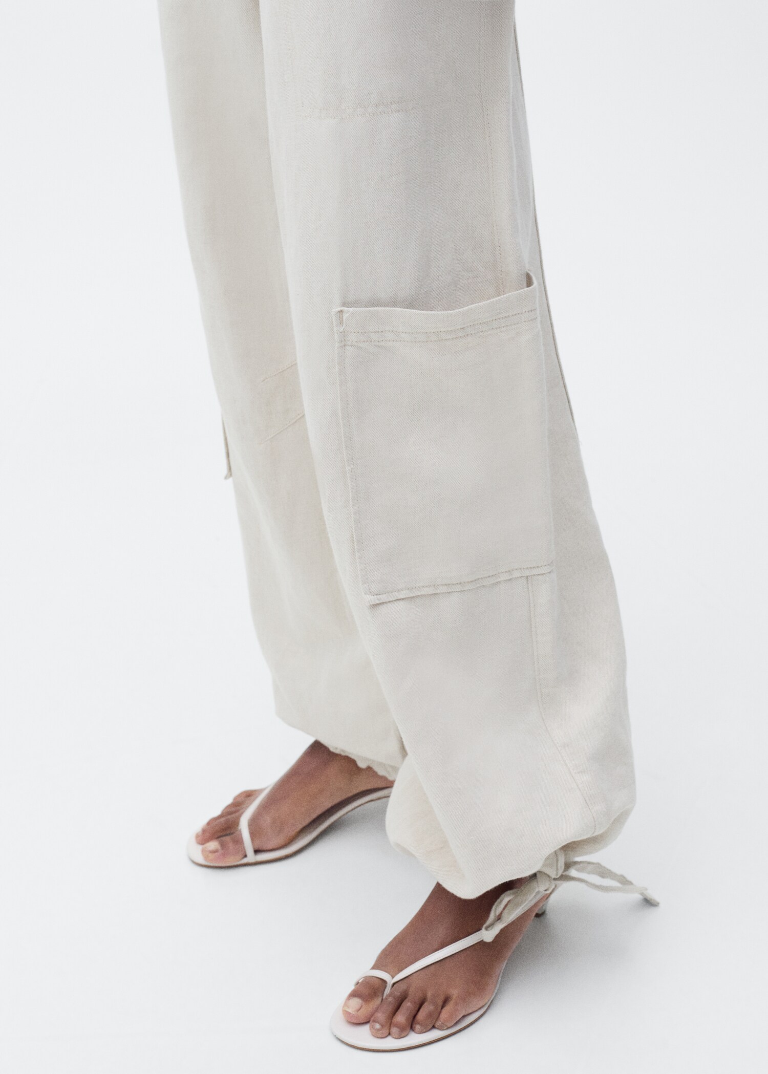 Leinen-Cargohose mit Puffsaum - Detail des Artikels 6