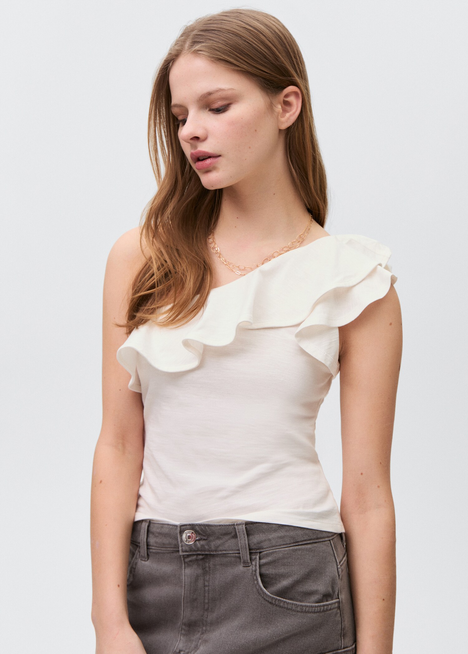 Asymmetrical ruffle top - Medium plane