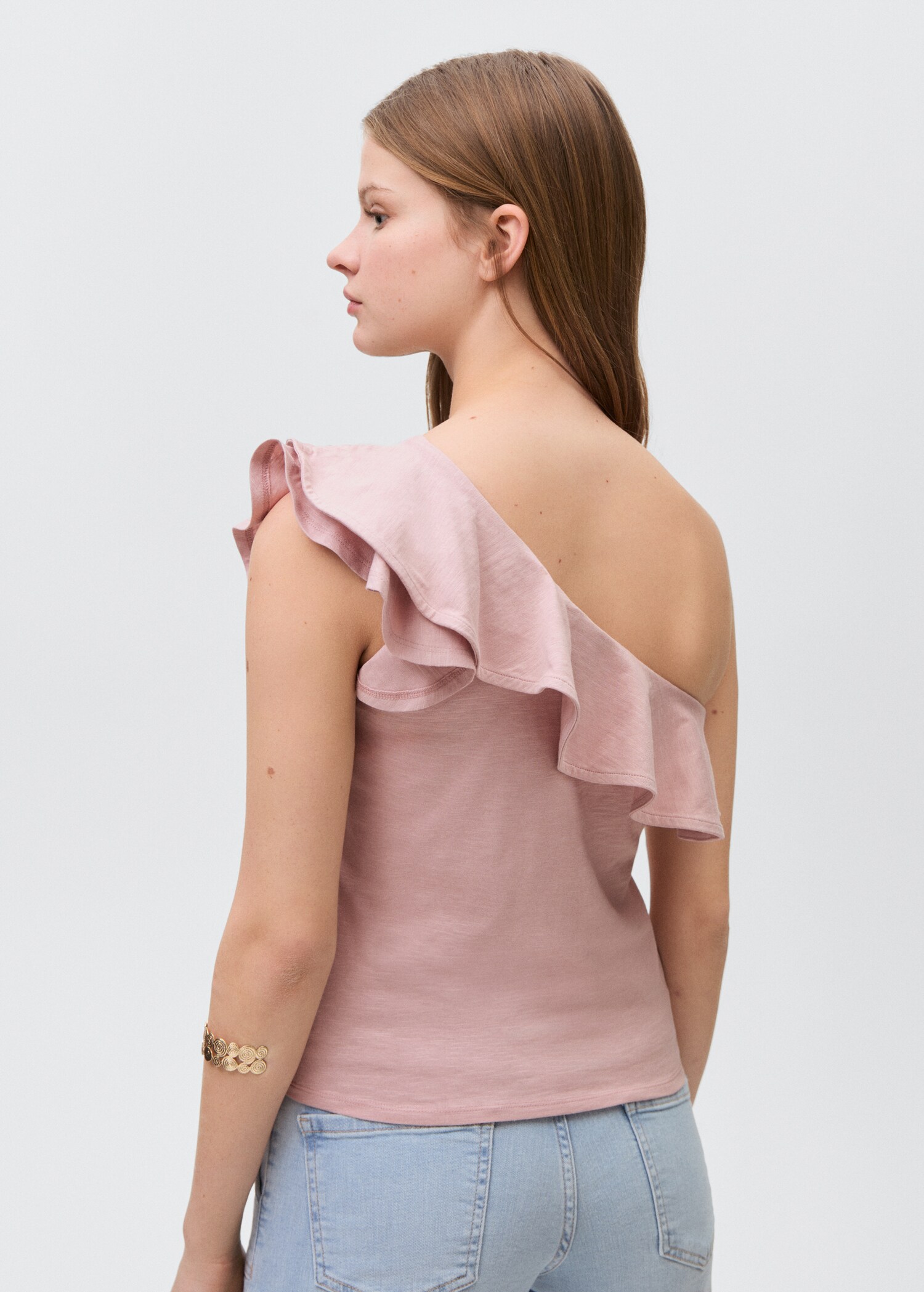 Asymmetrical ruffle top - Reverse of the article