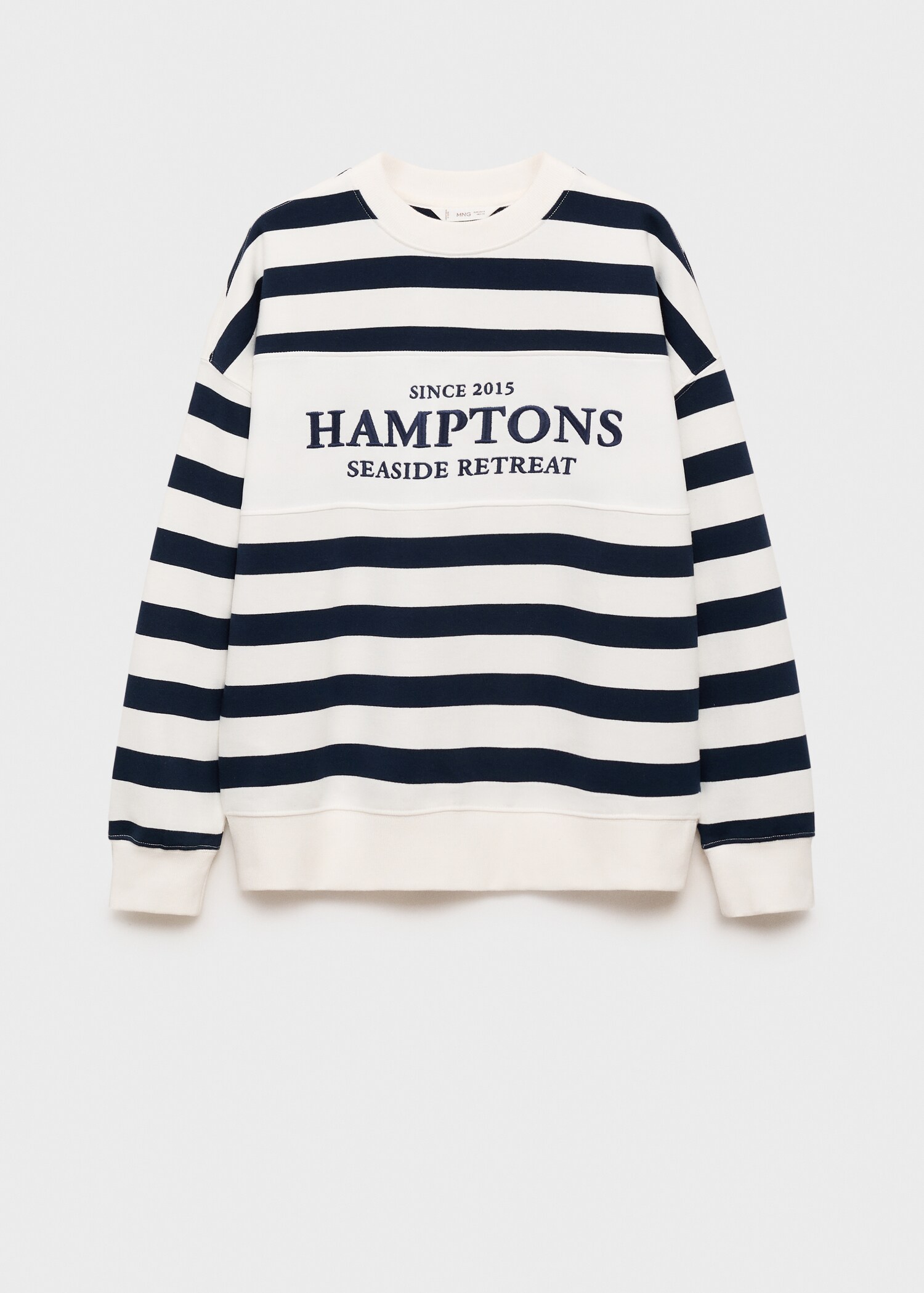Gestreiftes Sweatshirt mit Text - Artikel ohne Model