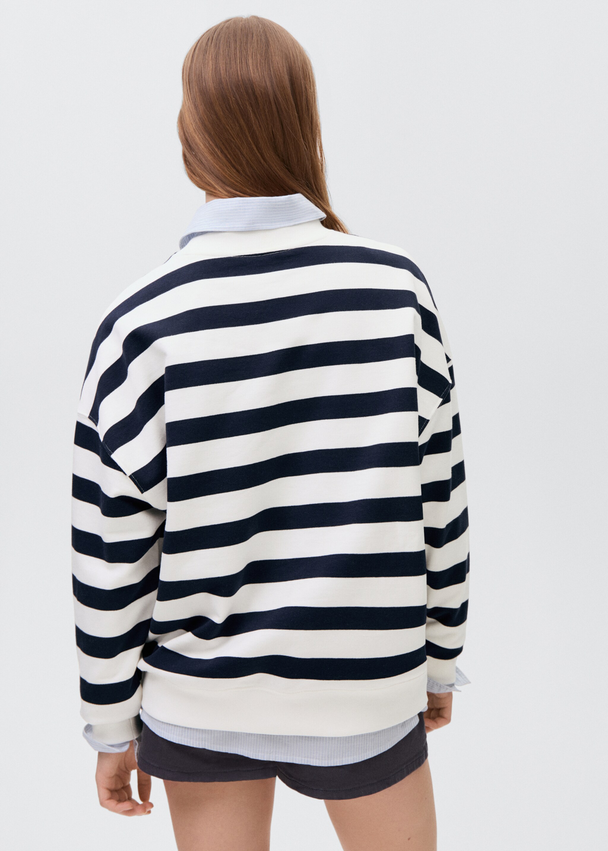 Sudadera rayas mensaje - Reverso del artículo