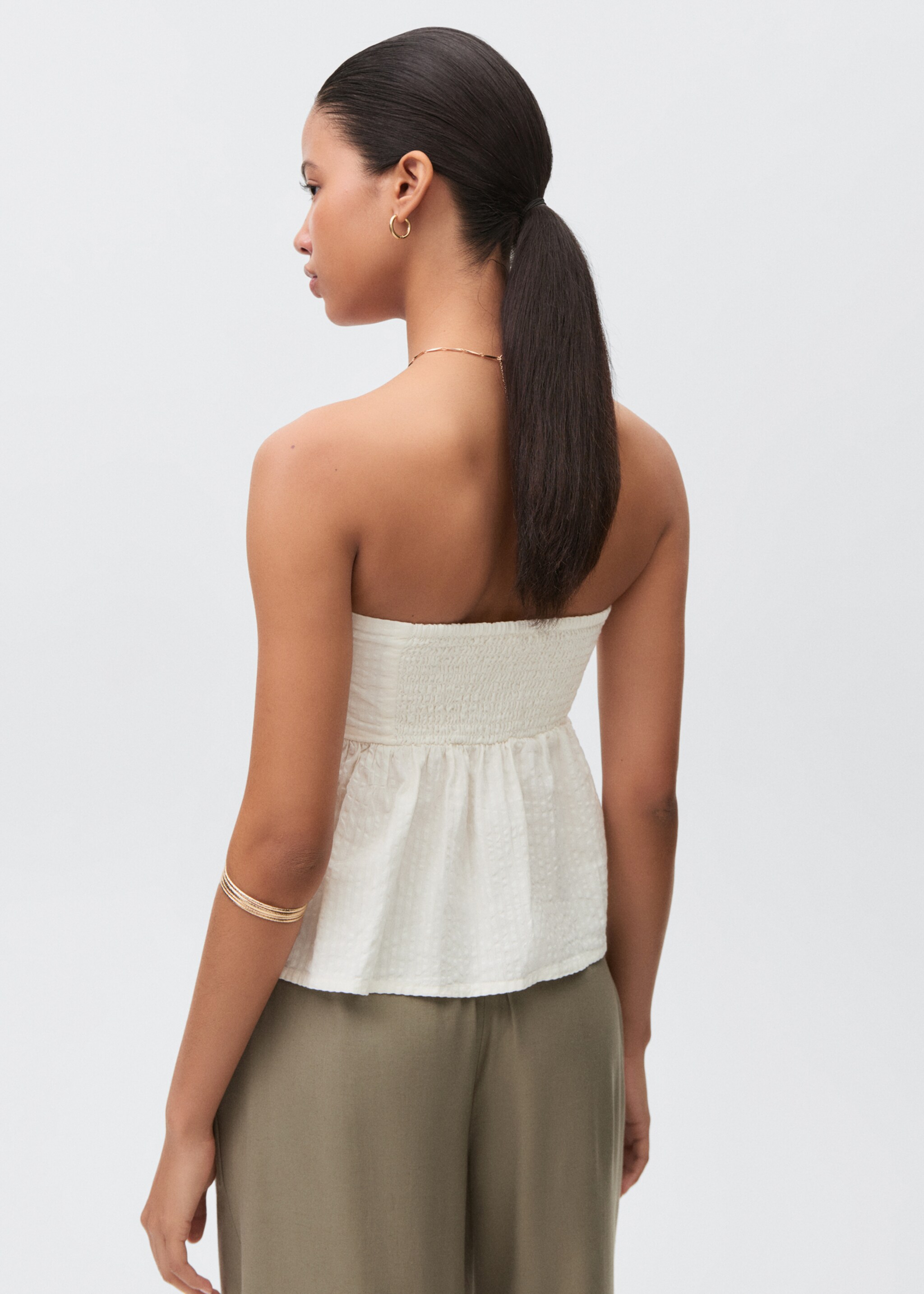 Ruched strapless top - Reverse of the article