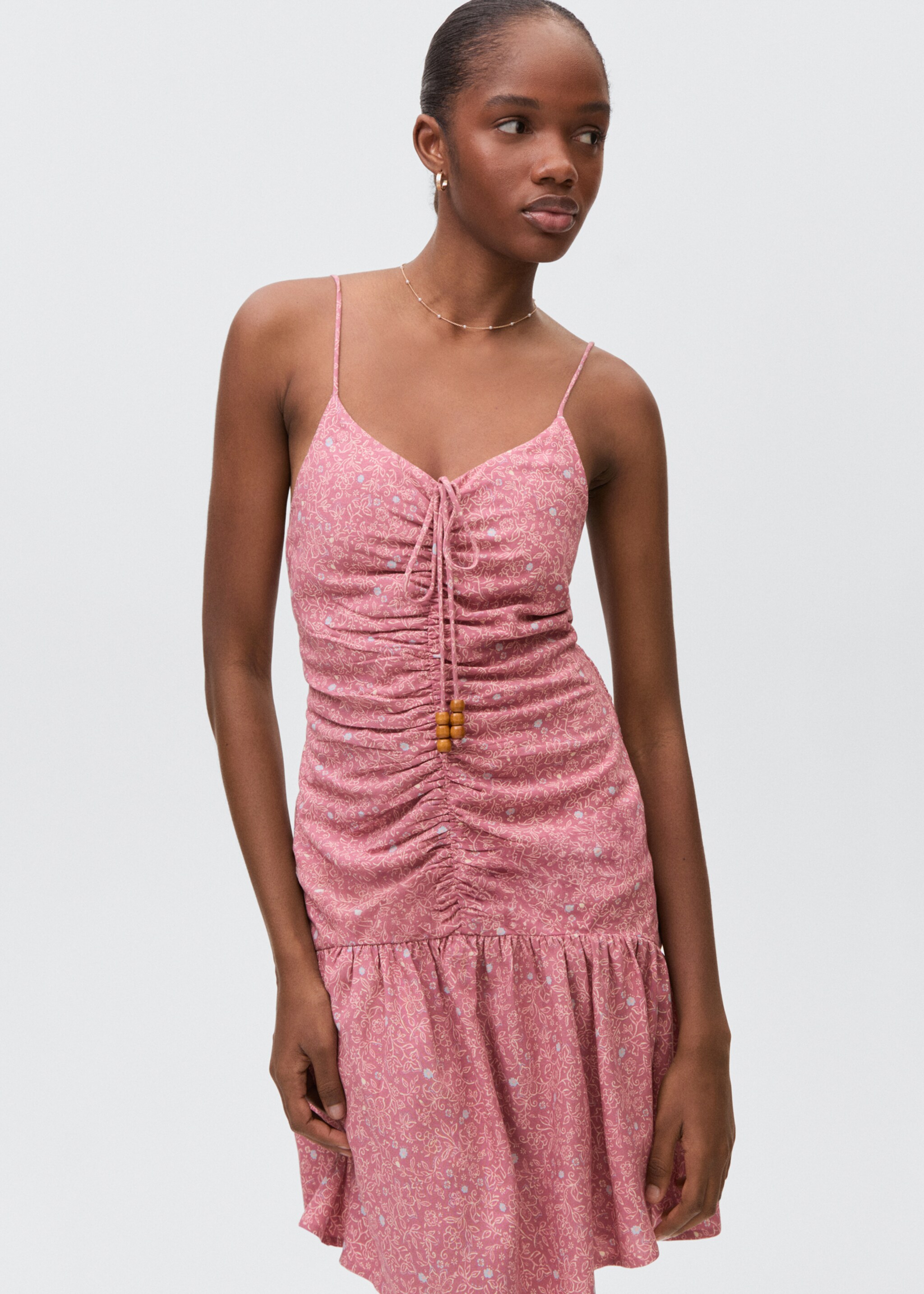 Printed ruched dress - Medium plane