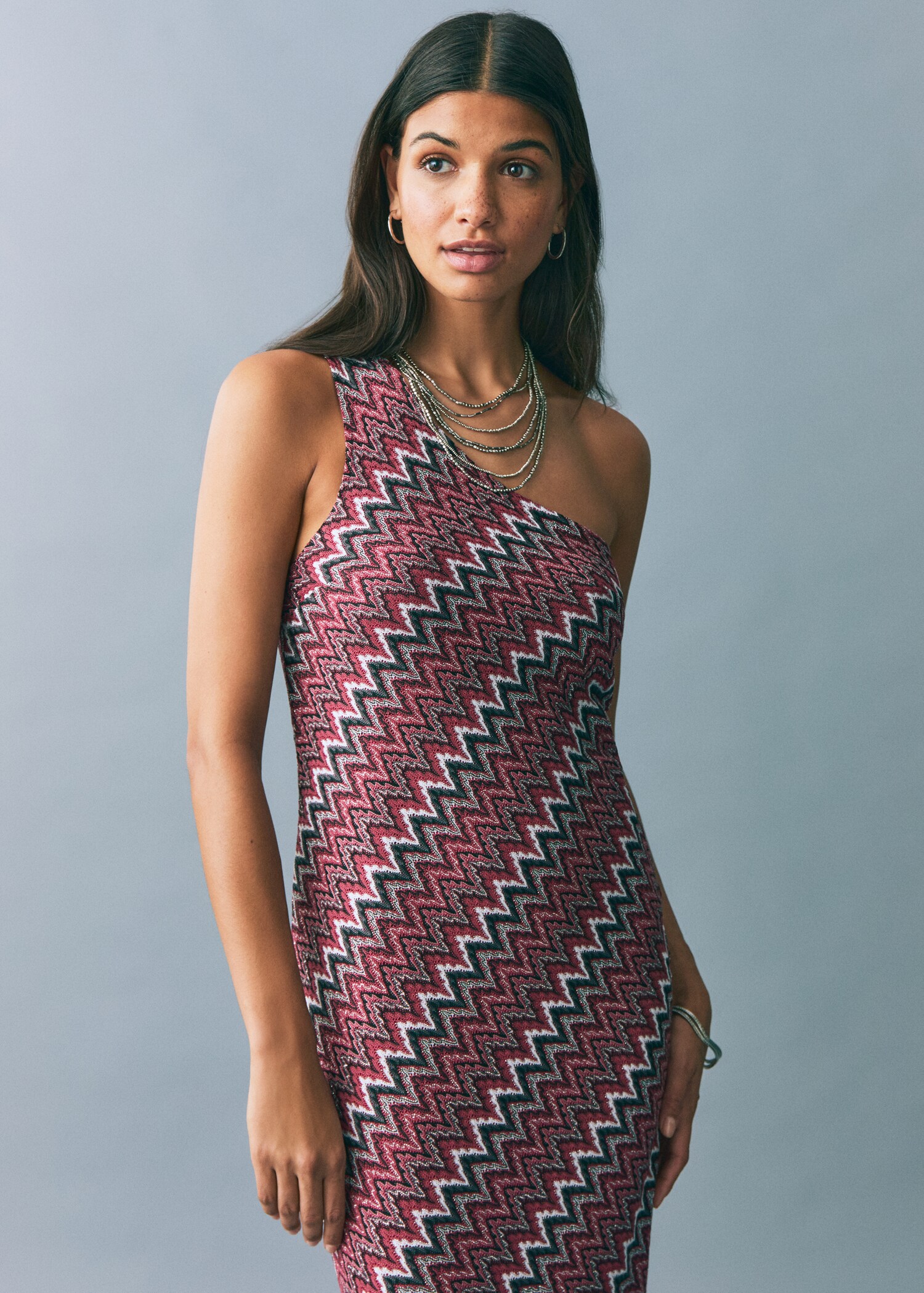 Zig-zag print dress - Medium plane