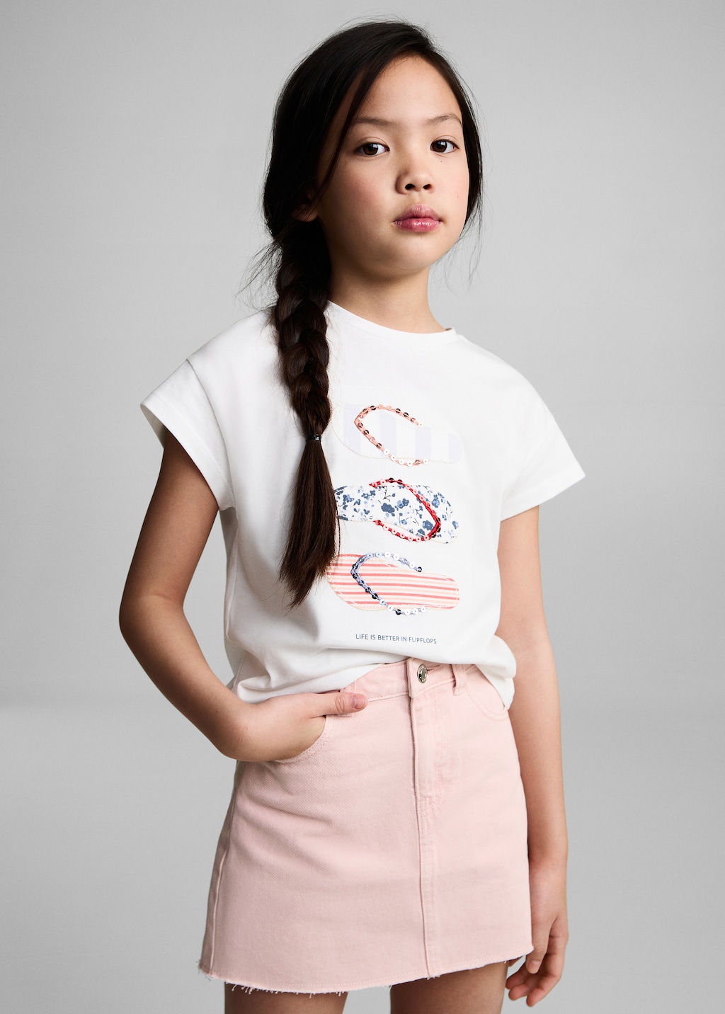 Denim skirt with frayed hem - Kids | MANGO USA Denim skirt with frayed hem - Kids | MANGO USA