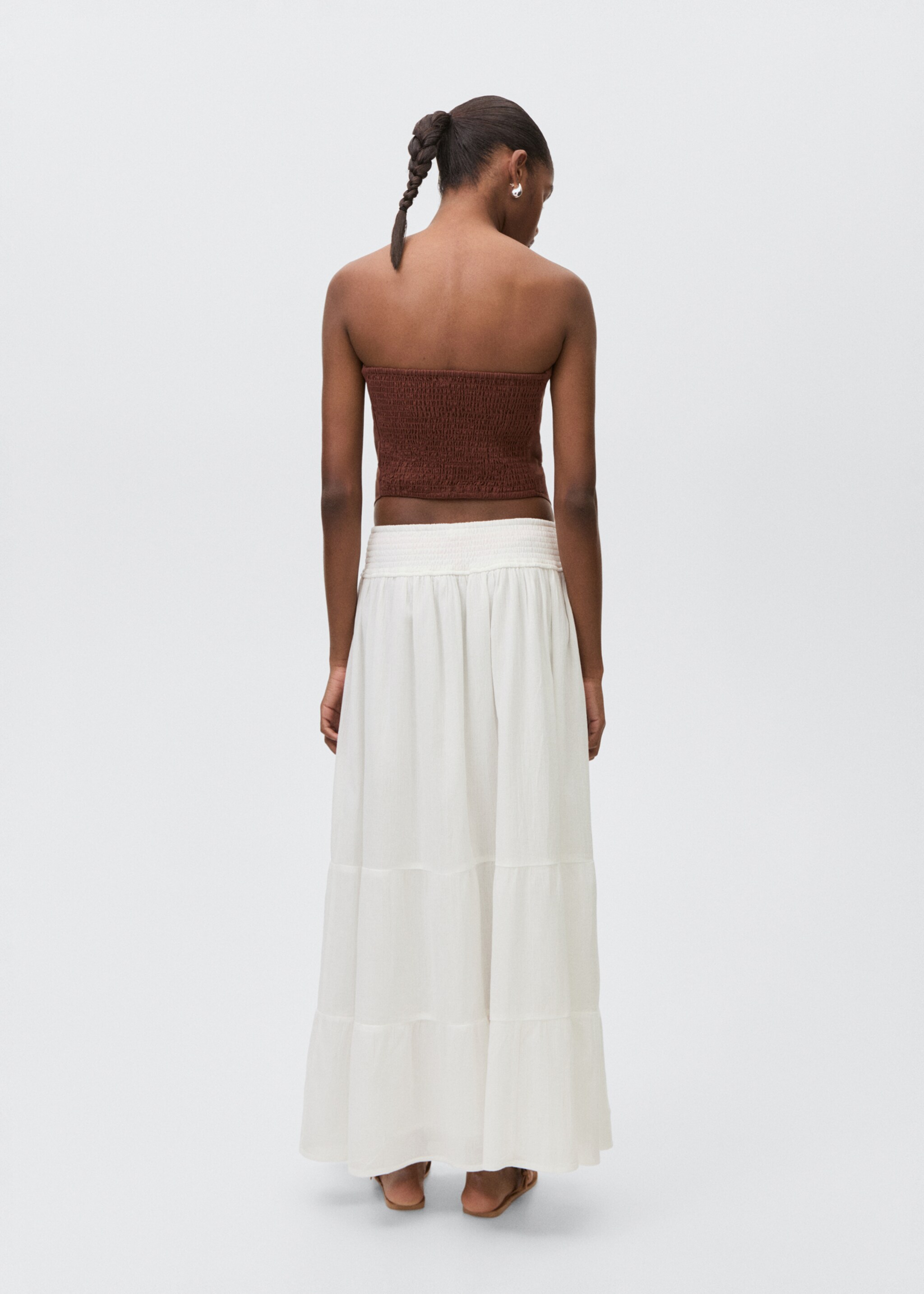 Cotton top with a V-shaped hem - Reverse of the article