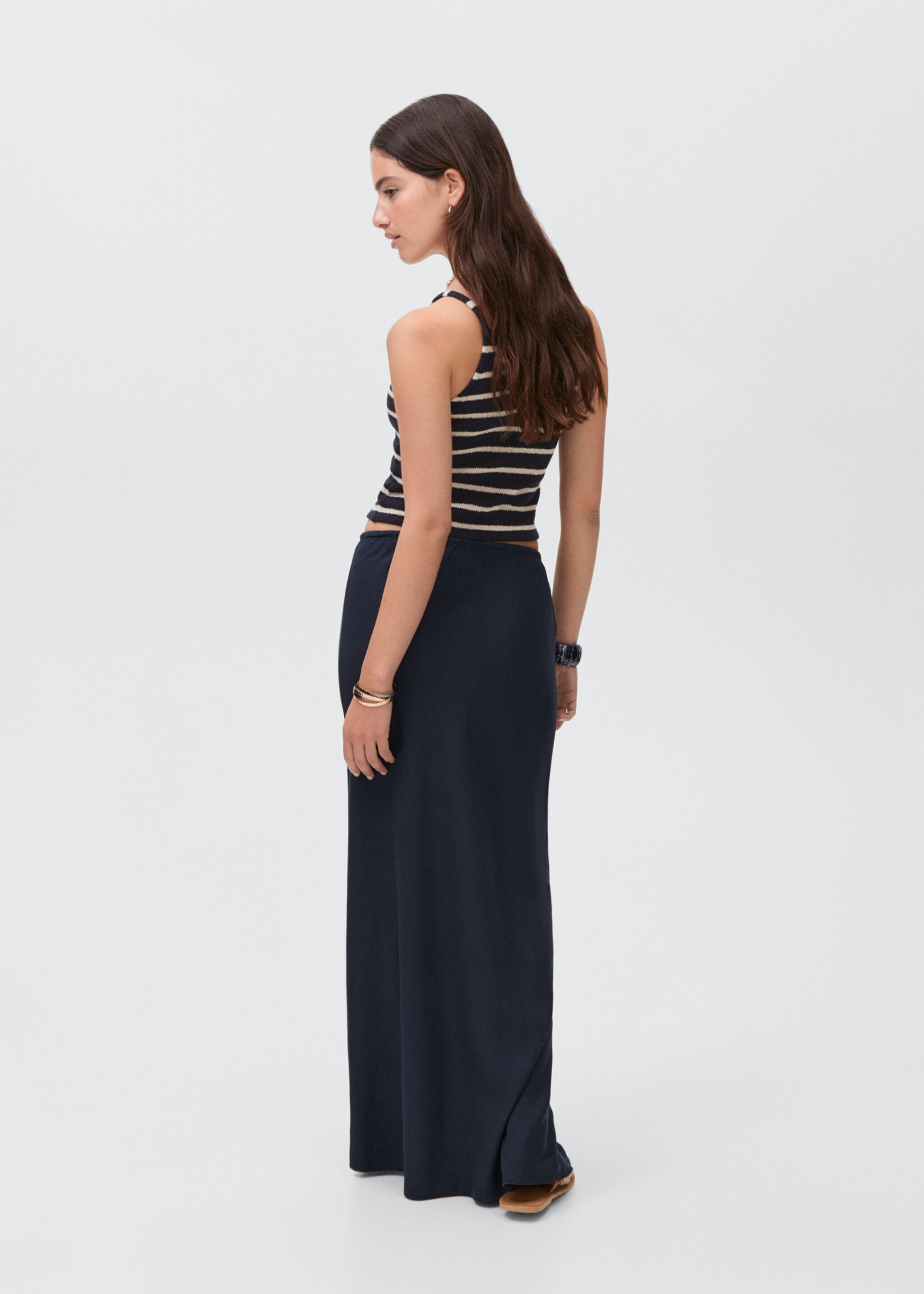Bow linen skirt - Reverse of the article