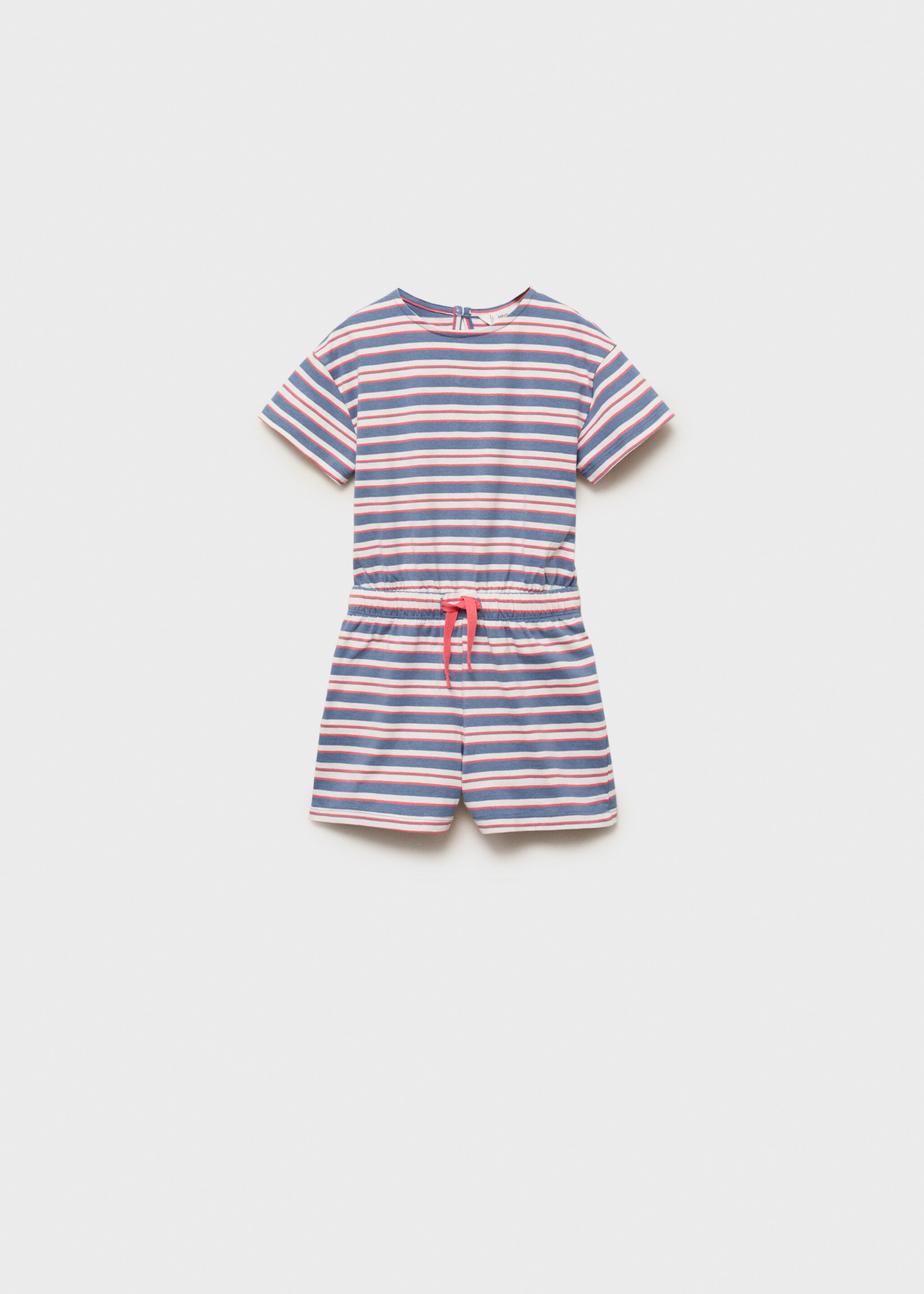 Short striped jumpsuit with drawstring - Article without model