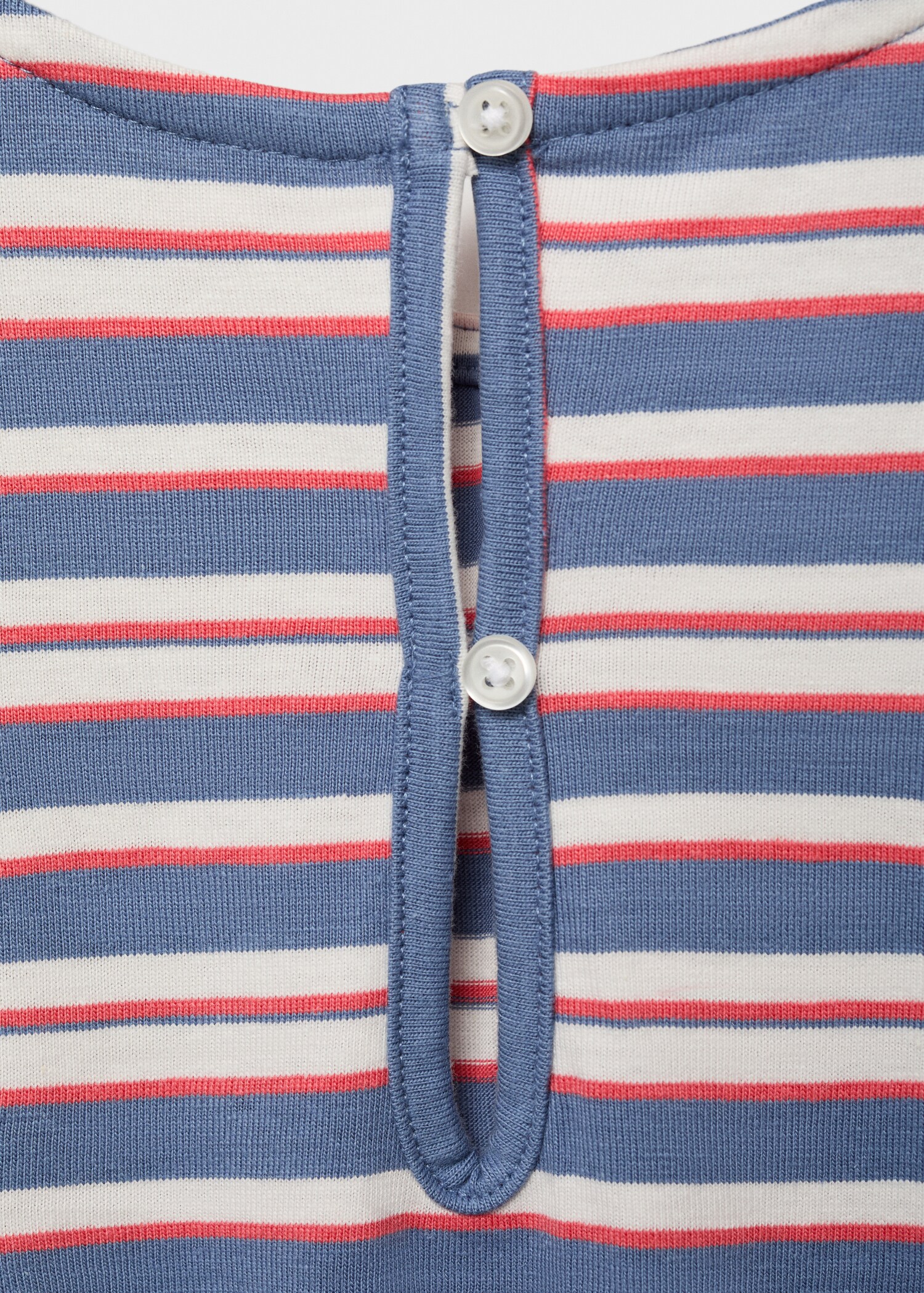 Kurzer Baumwoll-Jumpsuit mit Streifenmuster - Detail des Artikels 0