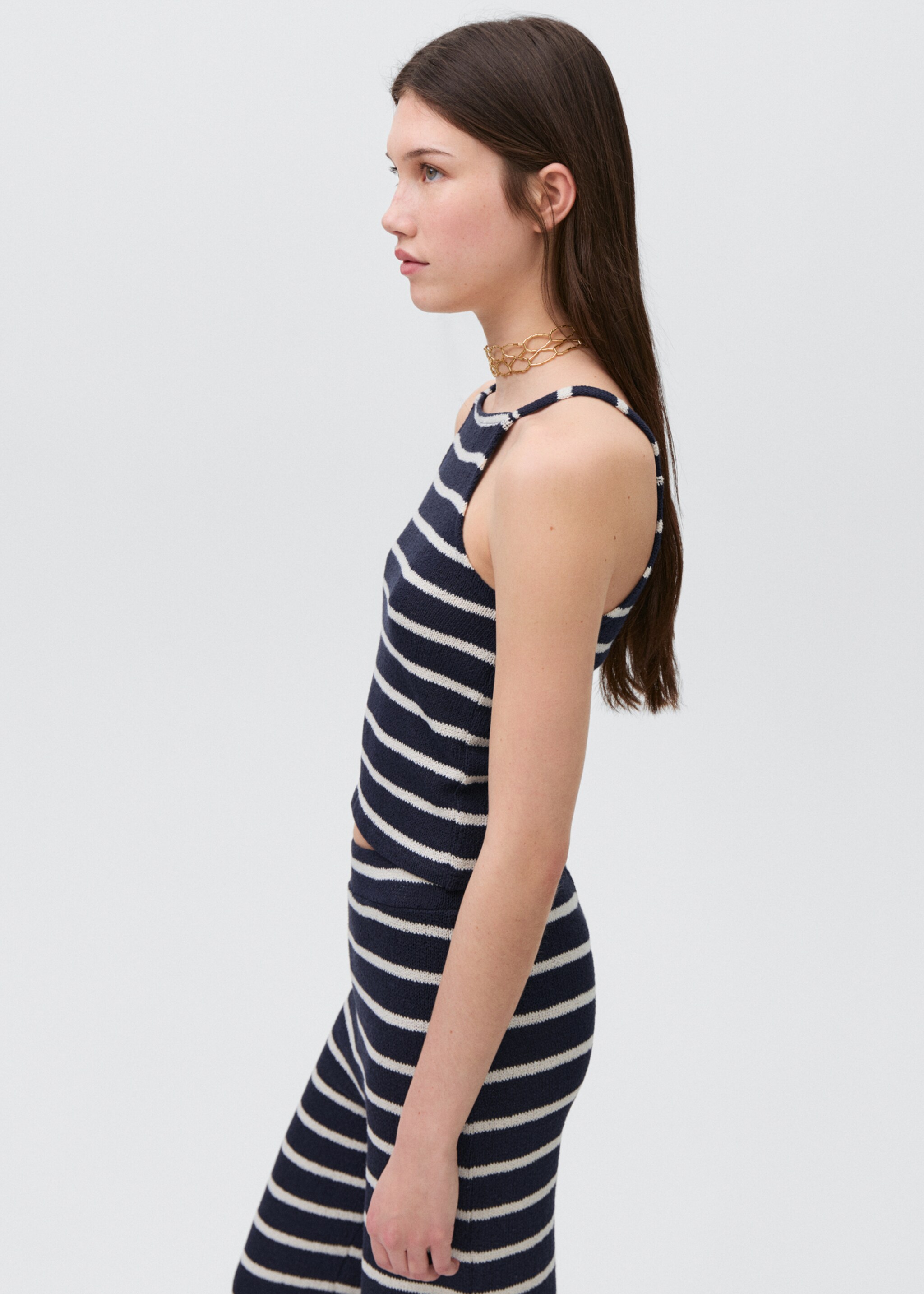 Striped halter-neck top - Details of the article 2