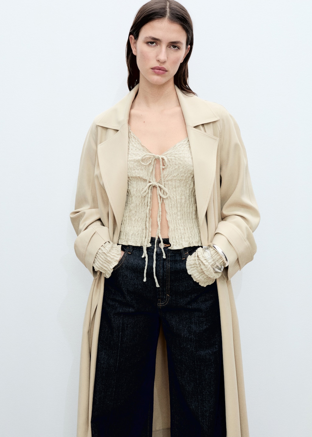 Soft trench coat with belt - Women | MANGO USA Soft trench coat with belt - Women | MANGO USA