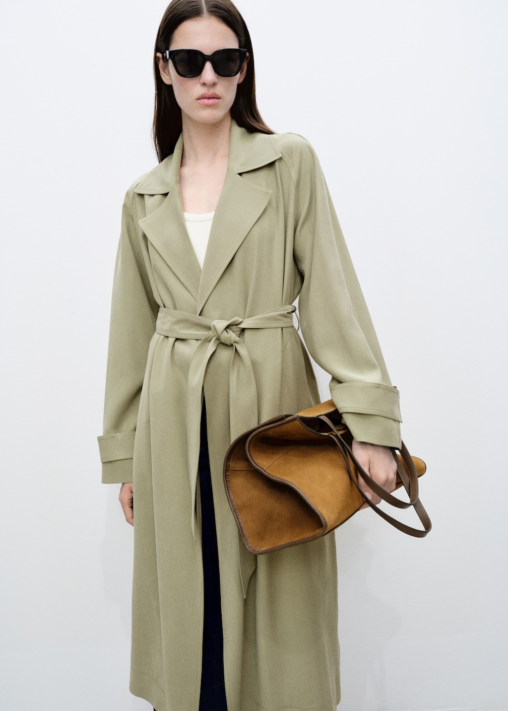 Soft trench coat with belt