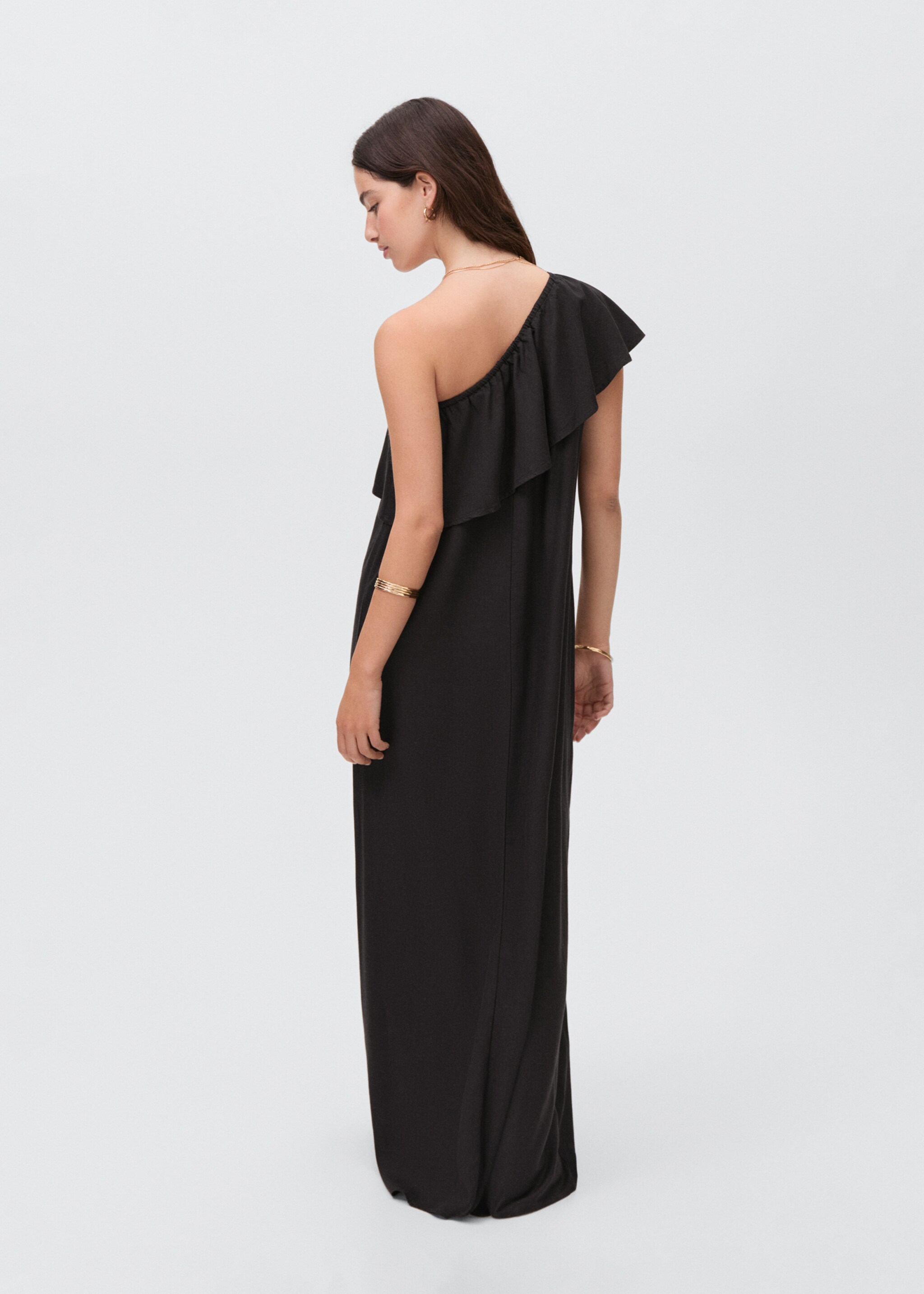 Ruffled linen dress - Reverse of the article