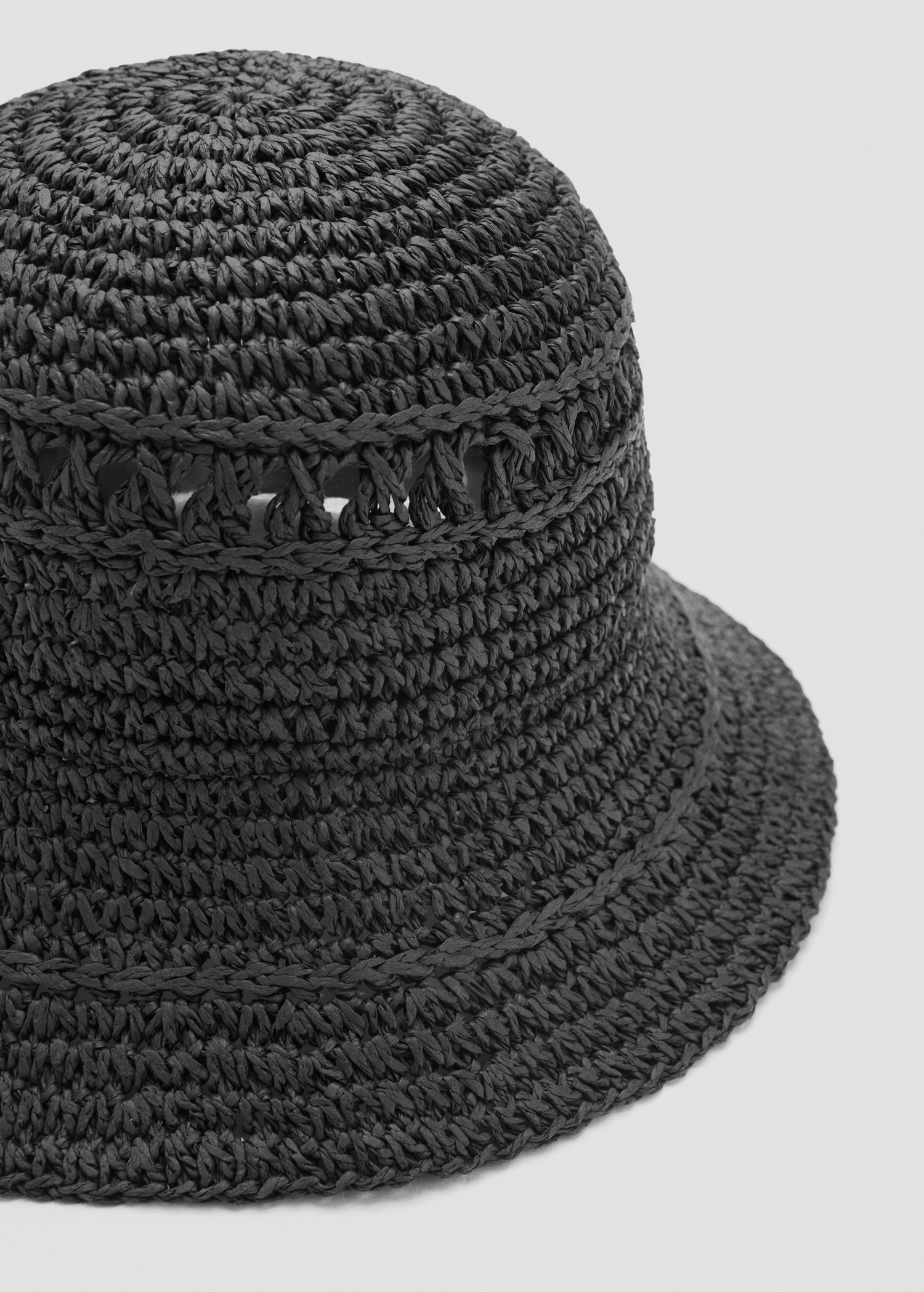 Straw bucket hat - Medium plane