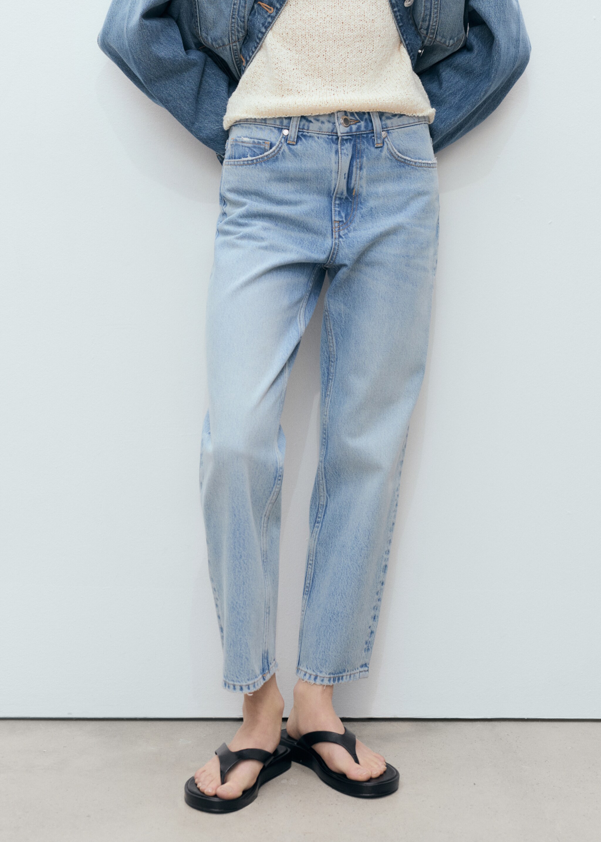 Mid-rise straight jeans - Medium plane